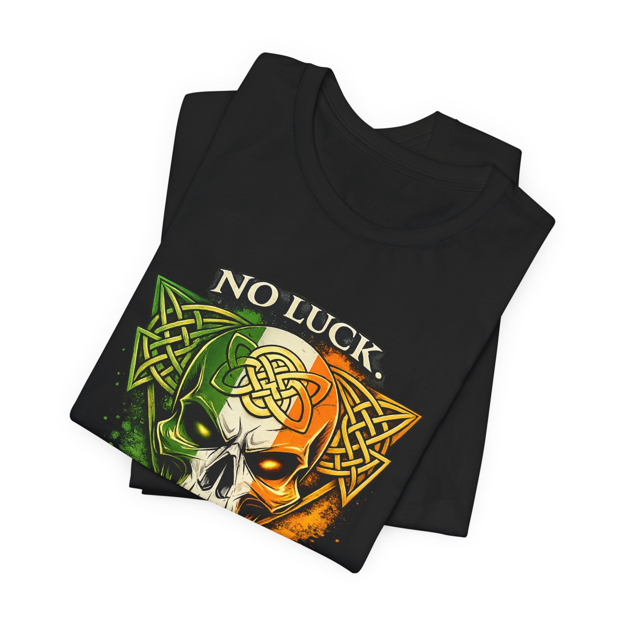 No Luck Just Legacy Skull Tee — Celtic Irish Flag Skull T-Shirt