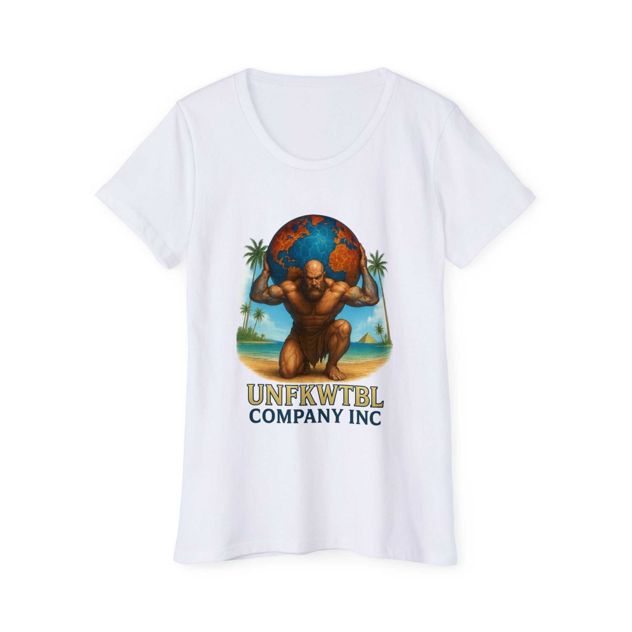 Empowering women's organic cotton t-shirt with ribbed collar and sustainable design
