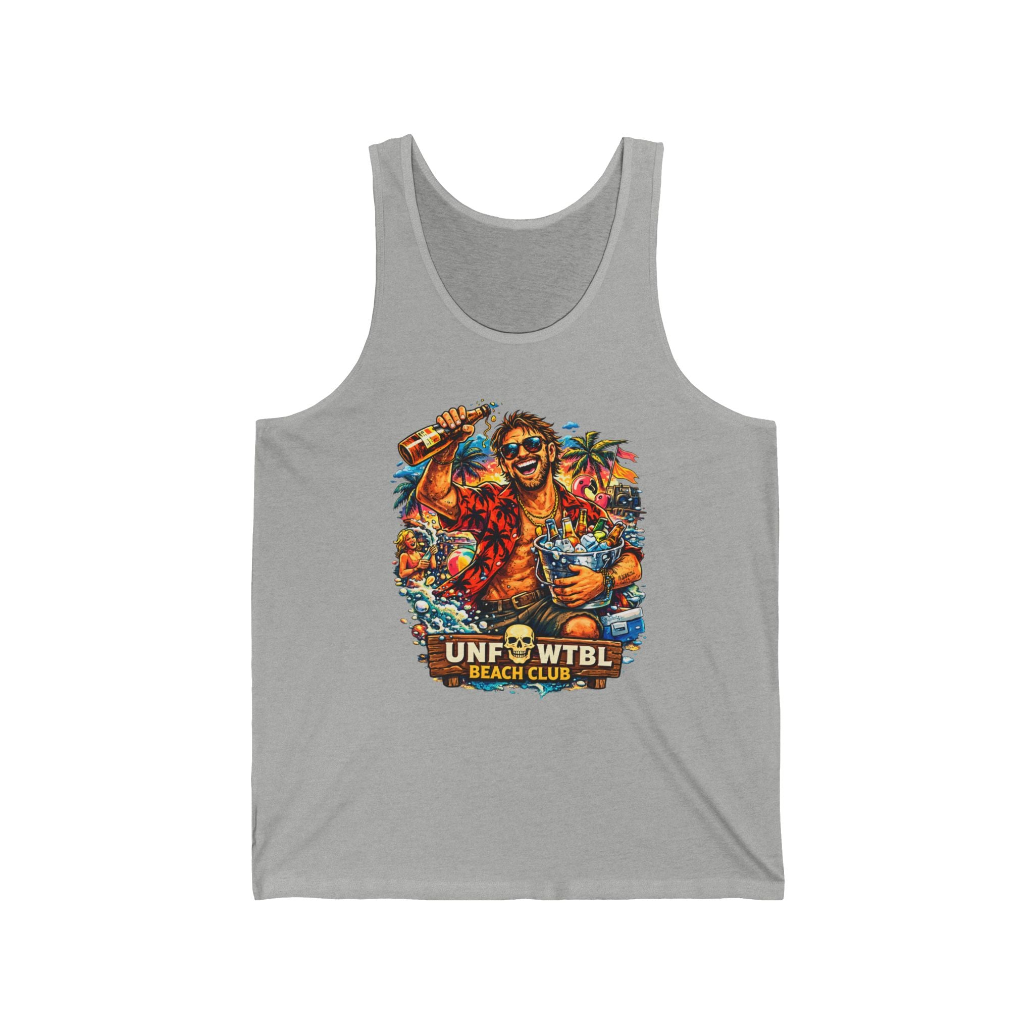 Beach Club Tank Top — Tropical 'Unfwtbl' Retro Surf Party Design