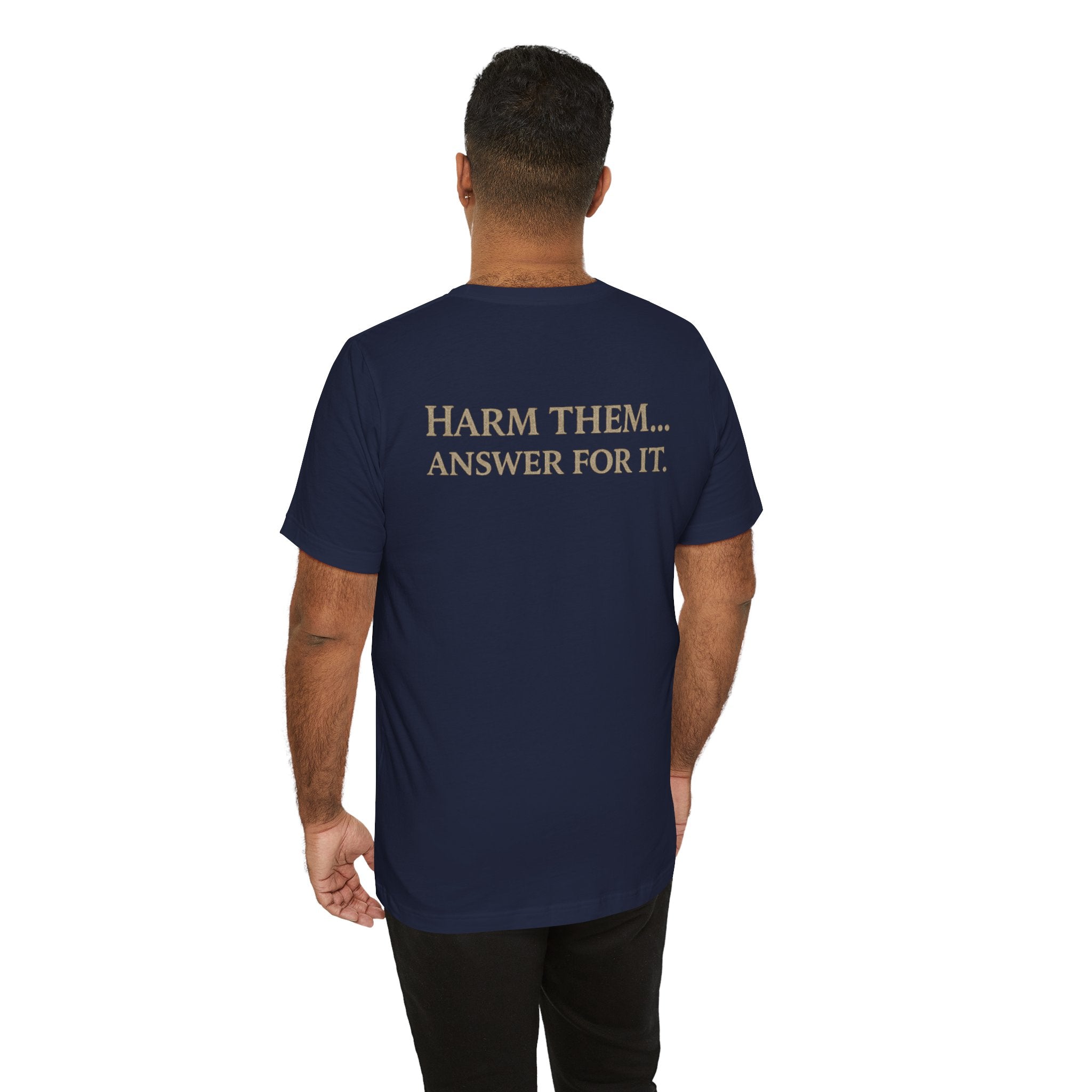 Protect the Innocent Skull Tee — "Harm Them... Answer For It." Statement T-Shirt