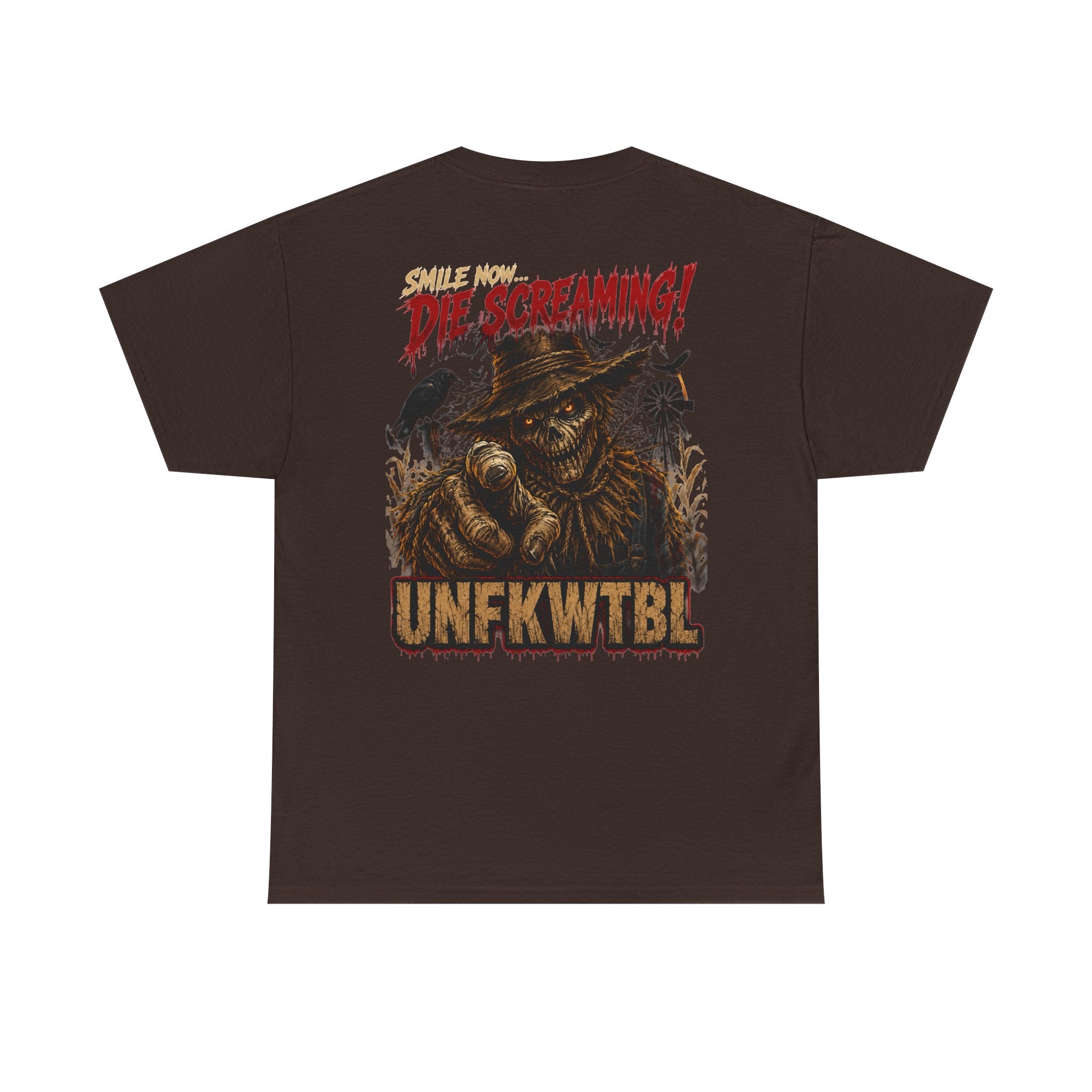 Horror Graphic Tee — "They’re Screaming" Scarecrow Design (UNFKWTBL)