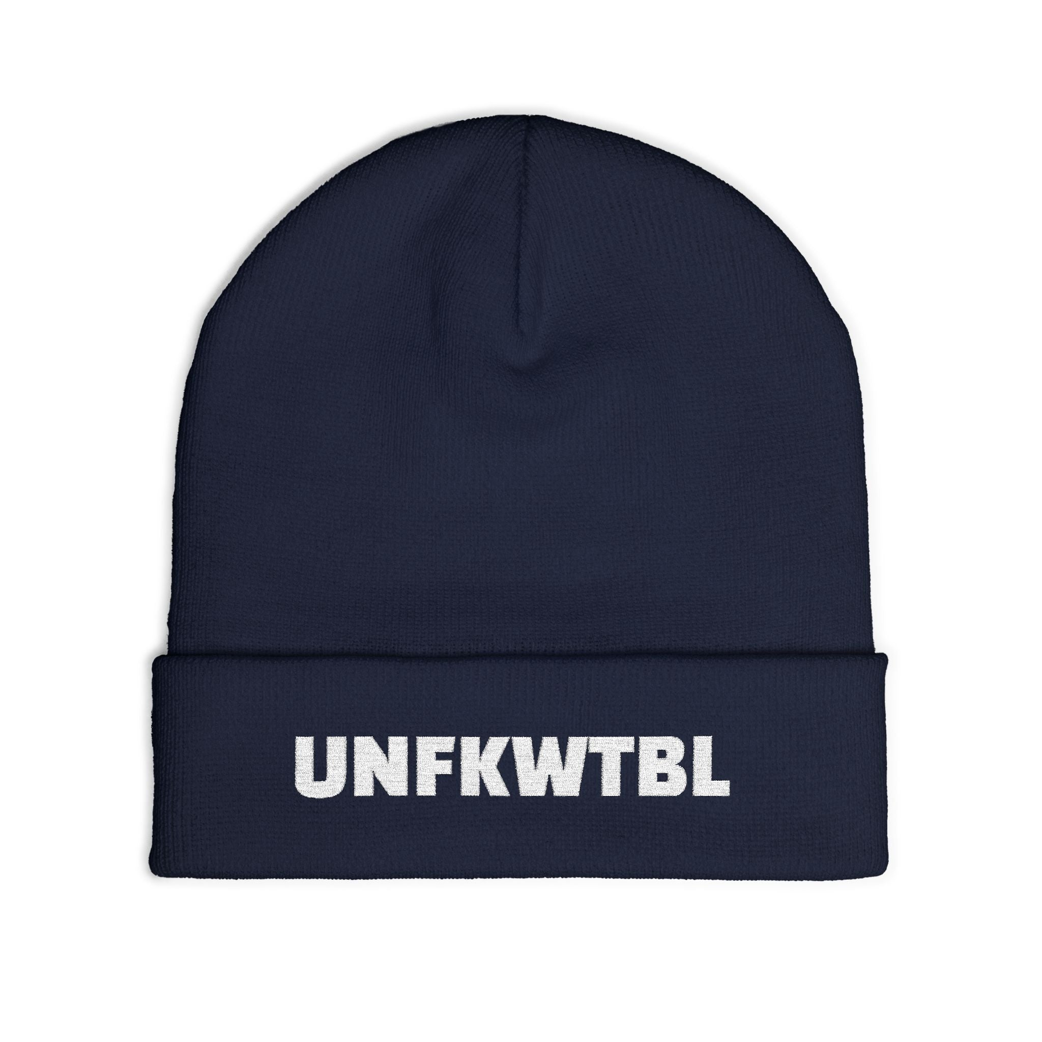 UNFKWTBL Embroidered Cuffed Knit Beanie