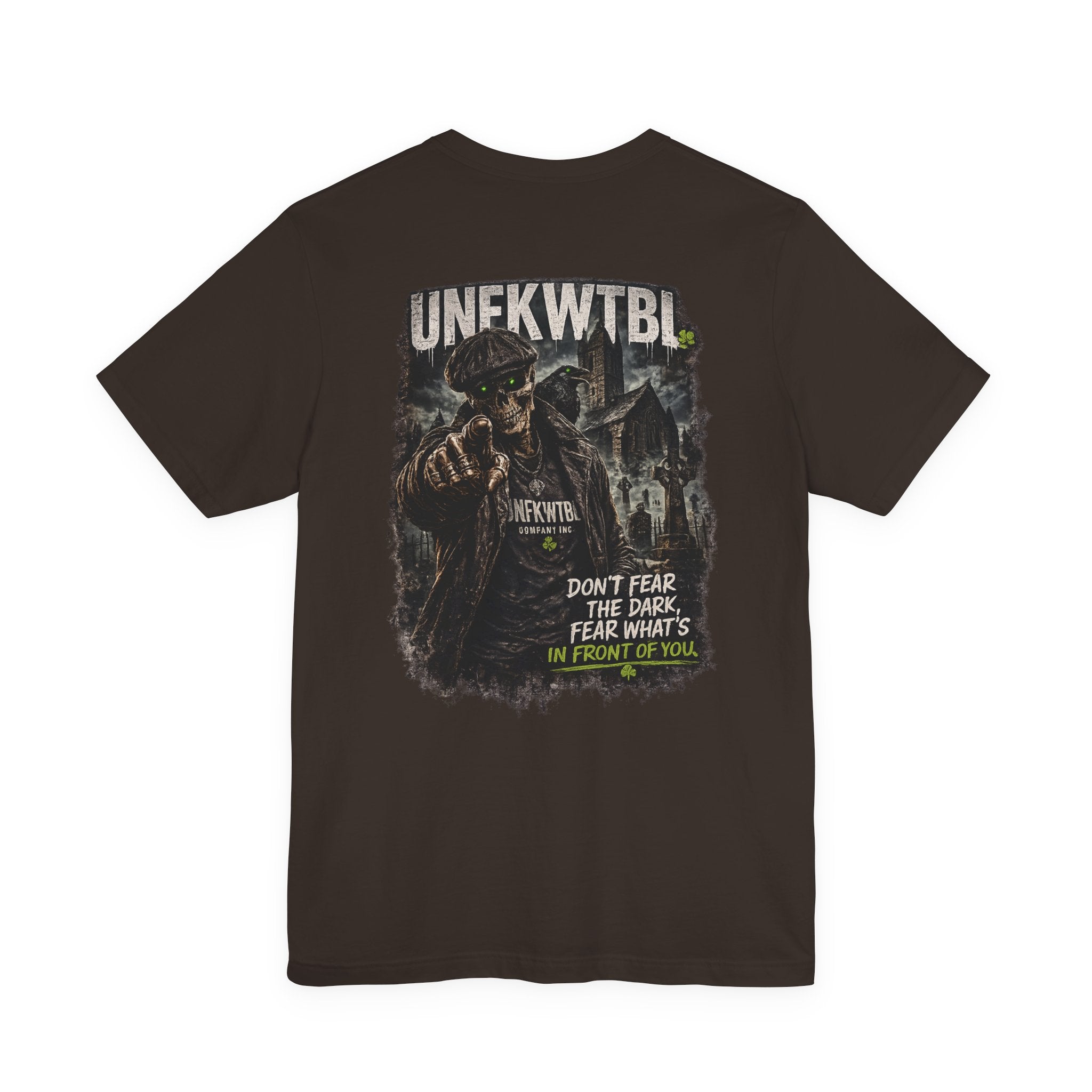 UNFKWTBL Graphic Tee — "Don't Fear the Dark" Military-Inspired Short Sleeve Shirt