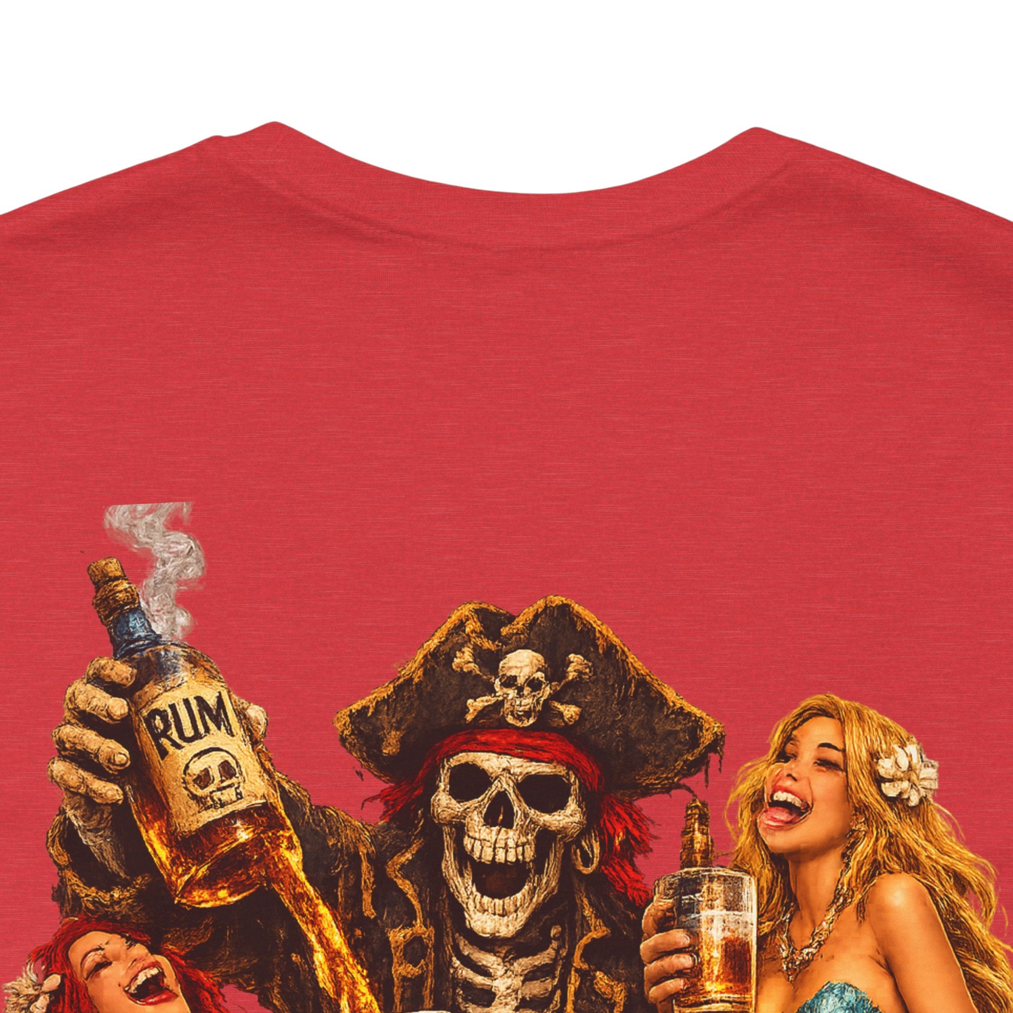 Pirate Skull Treasure Chest Tee — Skeleton Buccaneer Drinking Design