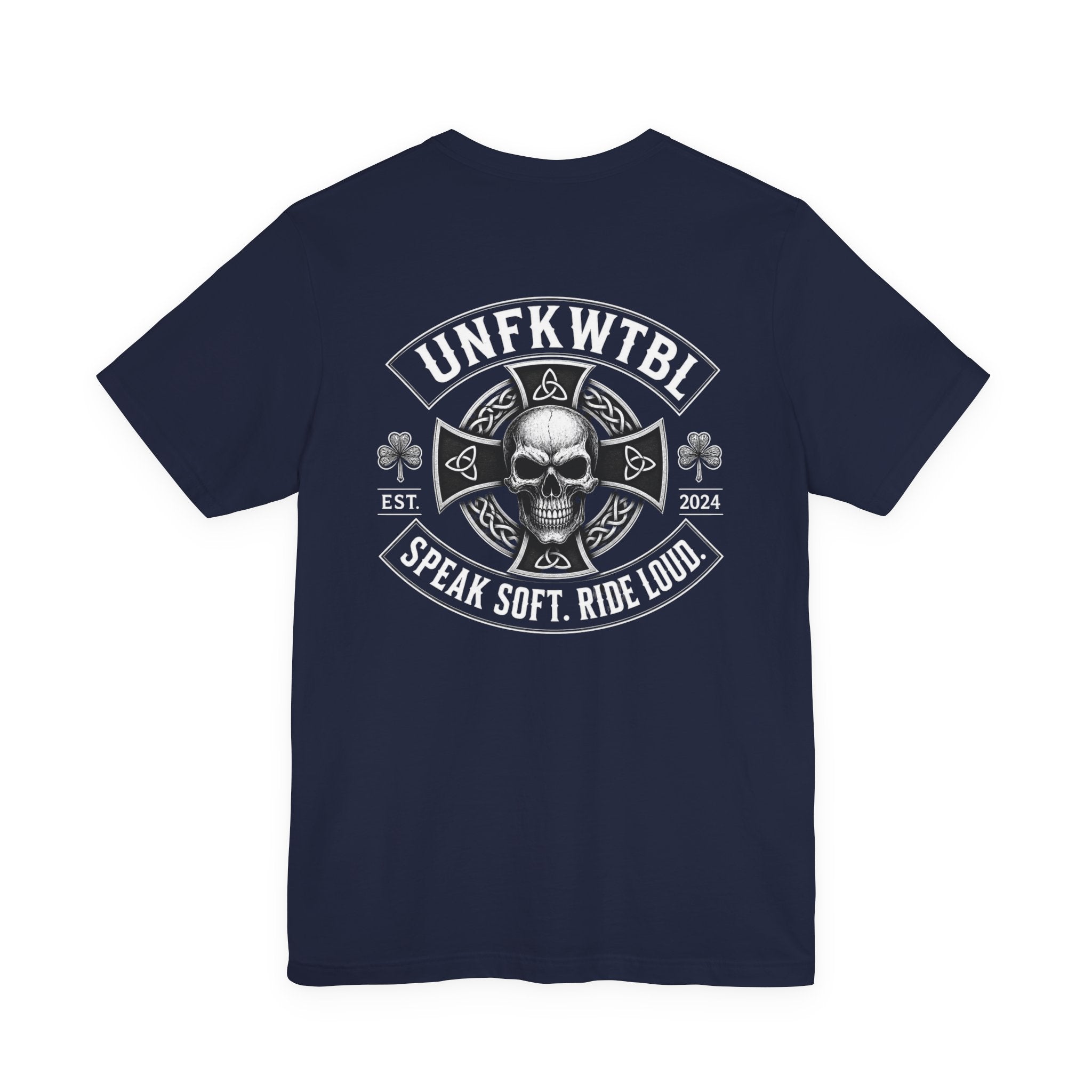 Skull Rider Tee — "UNFKWTBL" Speak Soft Ride Loud Motorcycle T‑Shirt