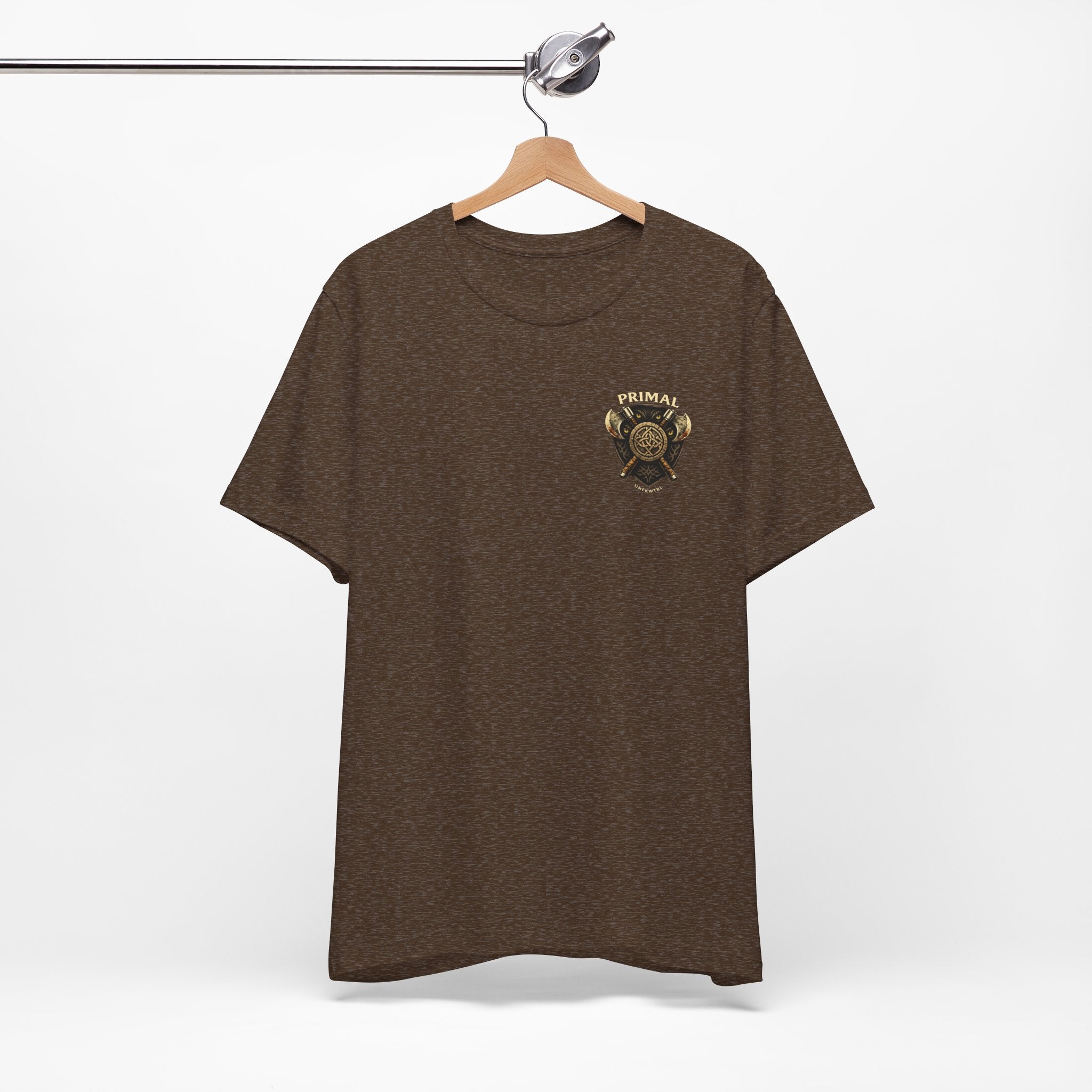 Barbarian Warrior Graphic Tee — 'Primal' Fantasy Pinup Backprint T-Shirt