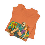 Horror Mashup Tee — 'No Give Backs' Jason & Daphne Retro Graphic T-Shirt