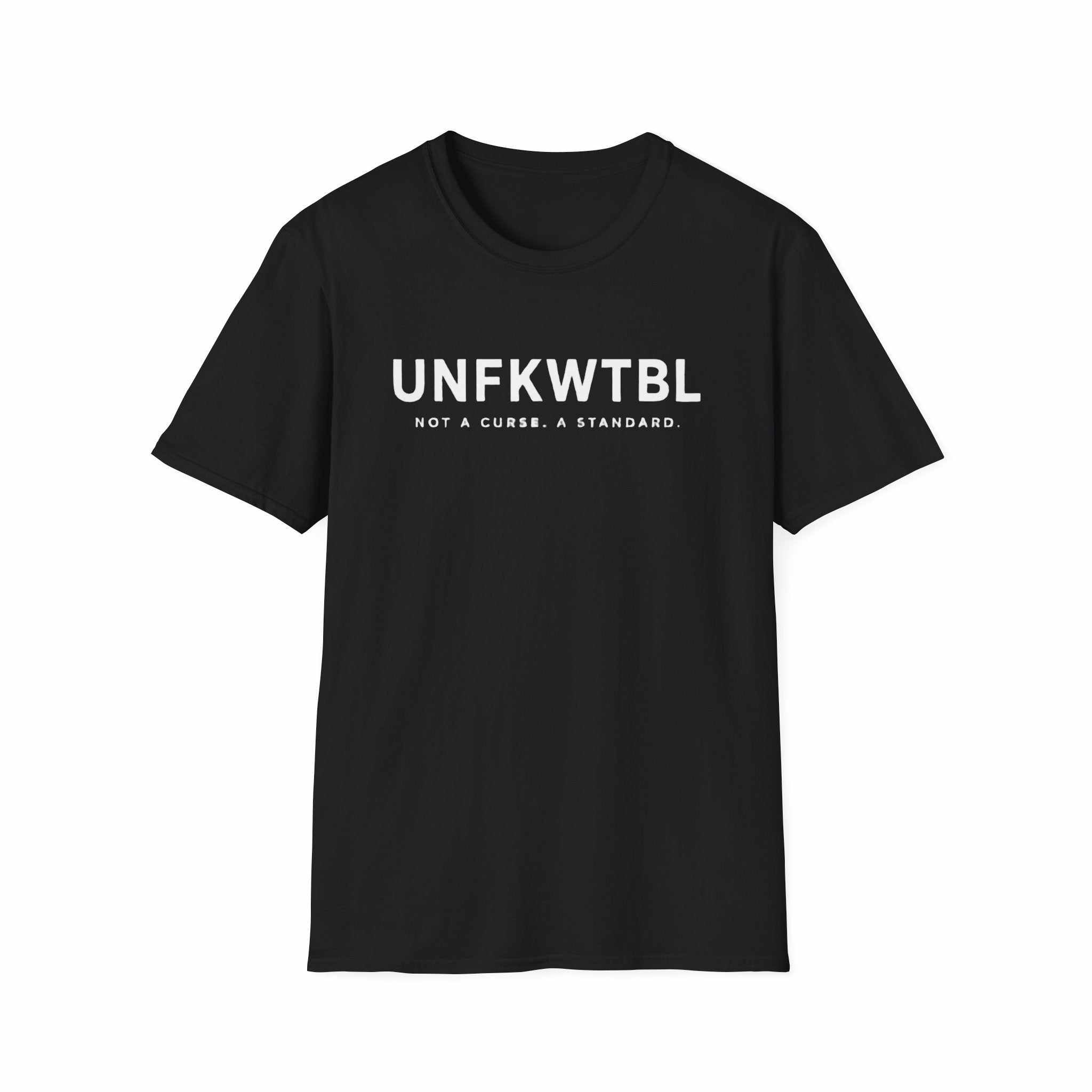 UNFKWTBL Not A Curse minimalist statement T-shirt in white with bold text on chest
