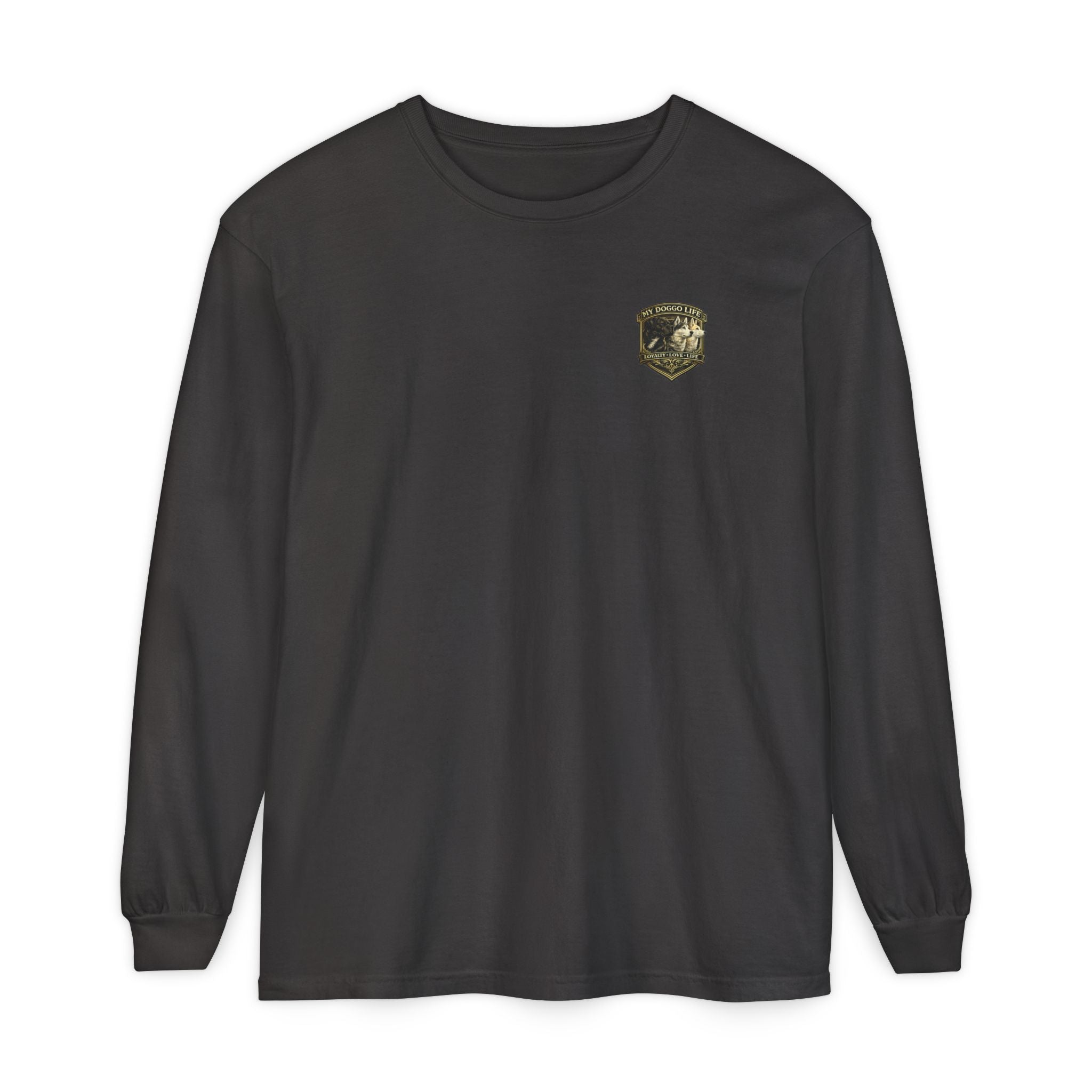 Long Sleeve T-Shirt — "My Doggo Life" Black Dog Graphic