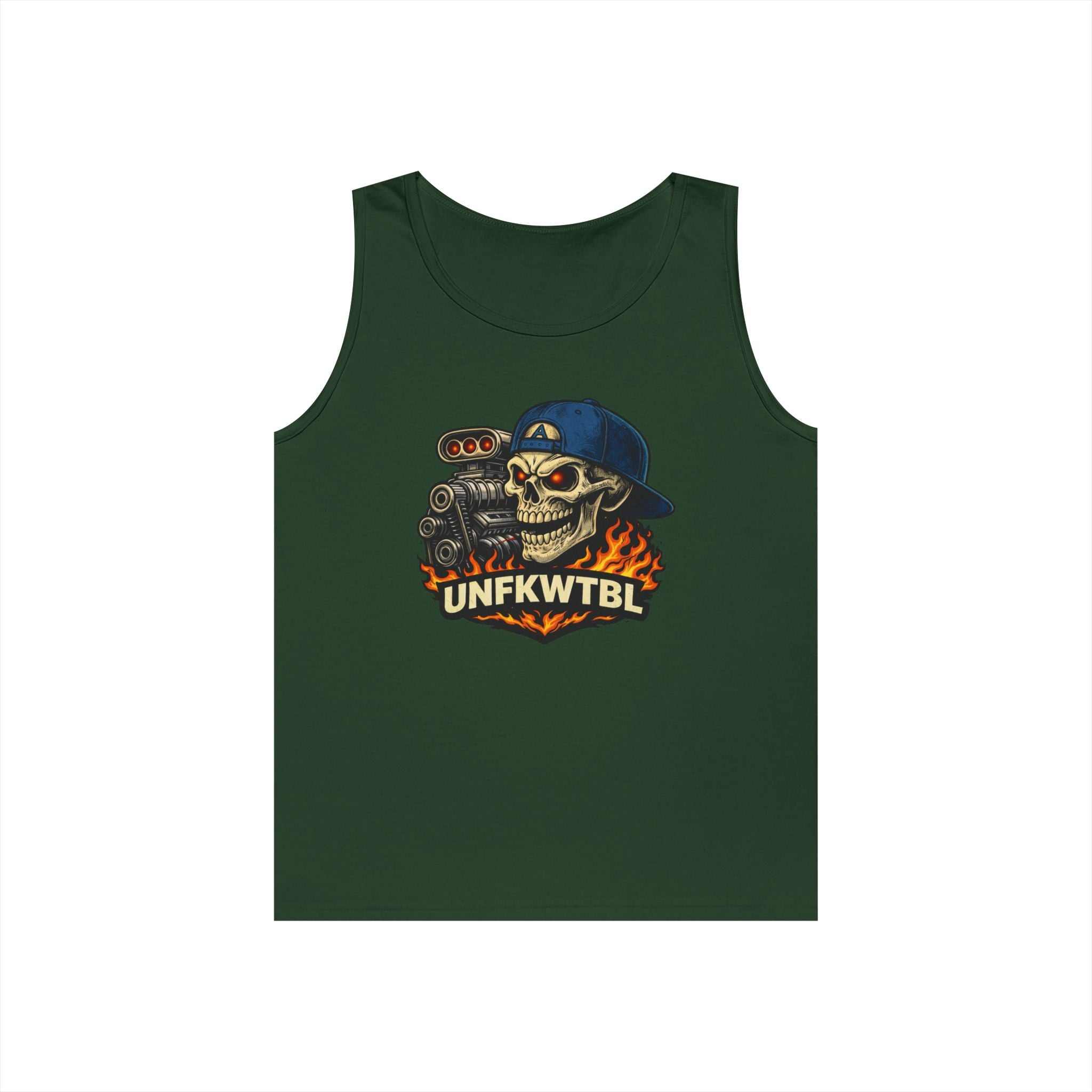 Skull Mechanic Tank Top — 'UNFKWTBL' Vintage Hot Rod Graphic