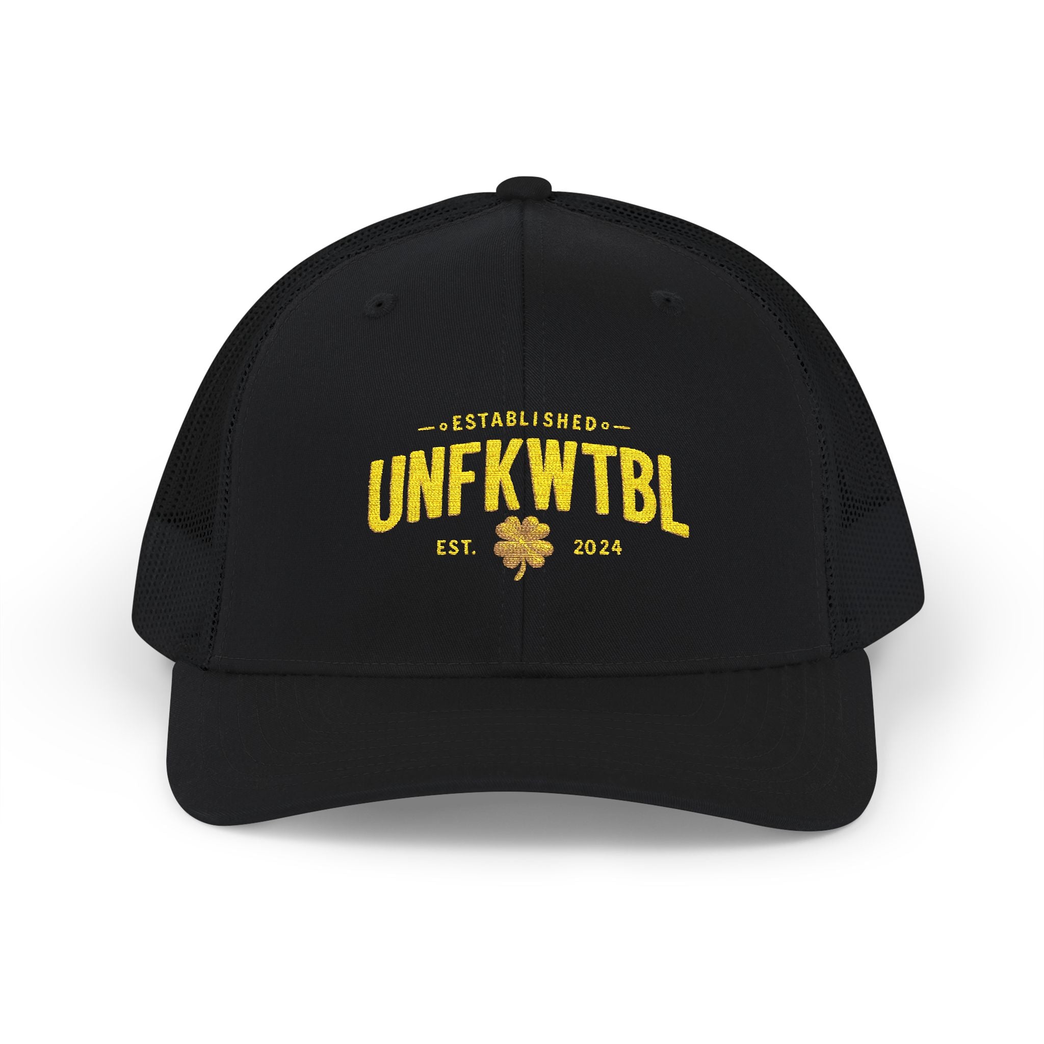 Unfkwtbl Trucker Cap – Vintage Yellow Logo Snapback Mesh Hat