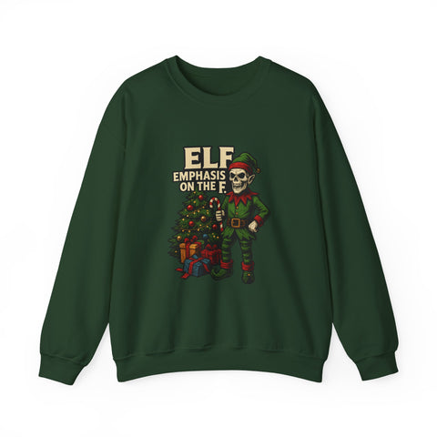 Funny Christmas Elf Sweatshirt - "Elf Emphasis on the &