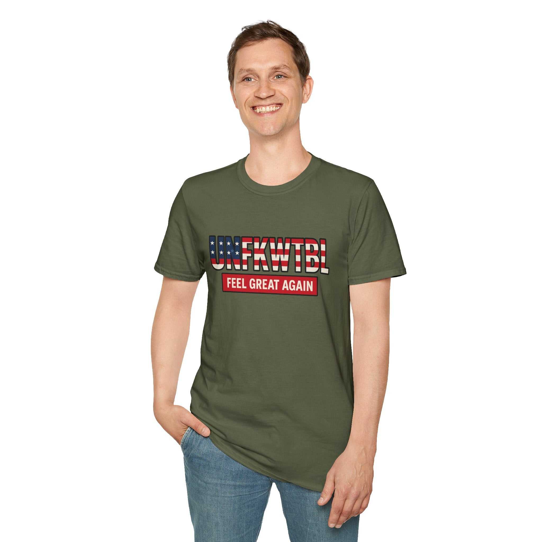 T-Shirt — "FEEL GREAT AGAIN" American Flag Graphic