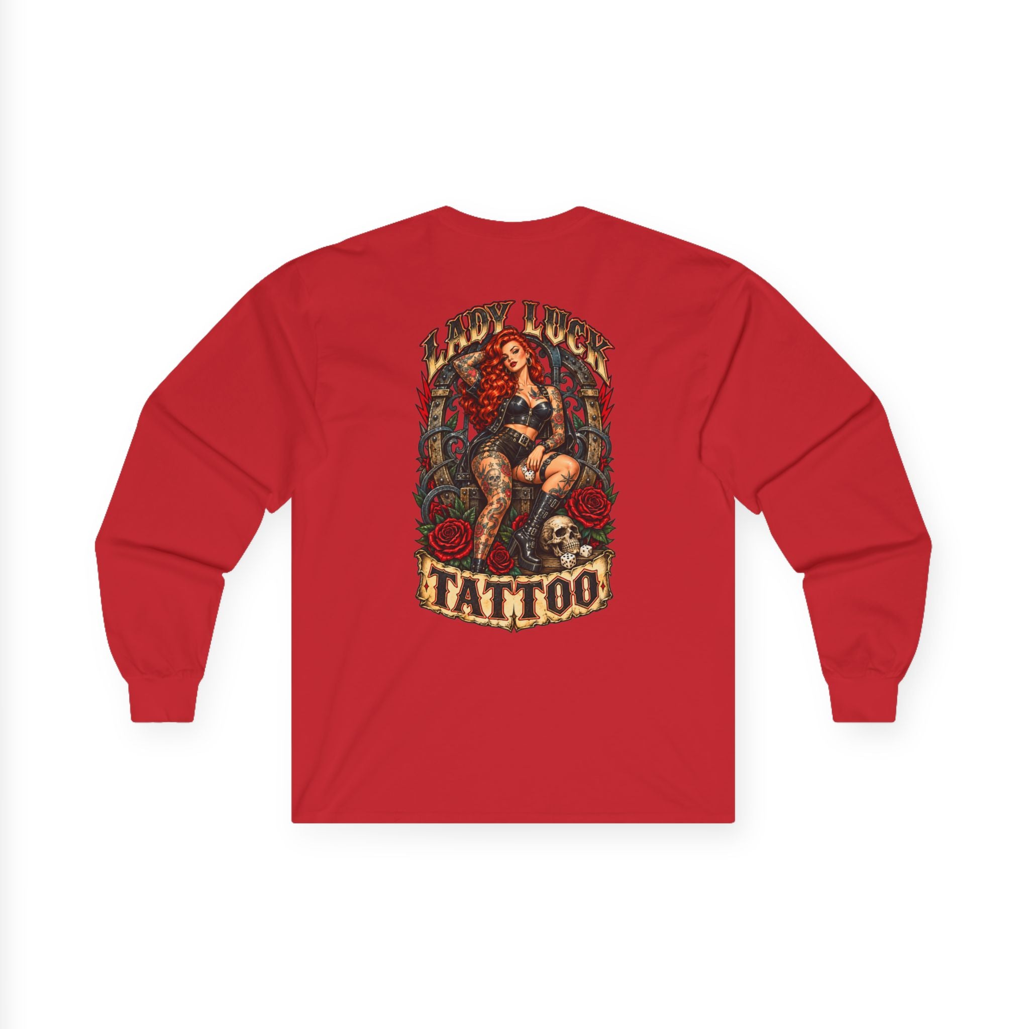 Lady Luck Tattoo Rebel Pinup Long-Sleeve Tee