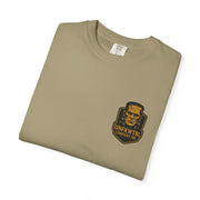 Vintage Frankenstein T-shirt with bold monster graphic on garment-dyed cotton fabric