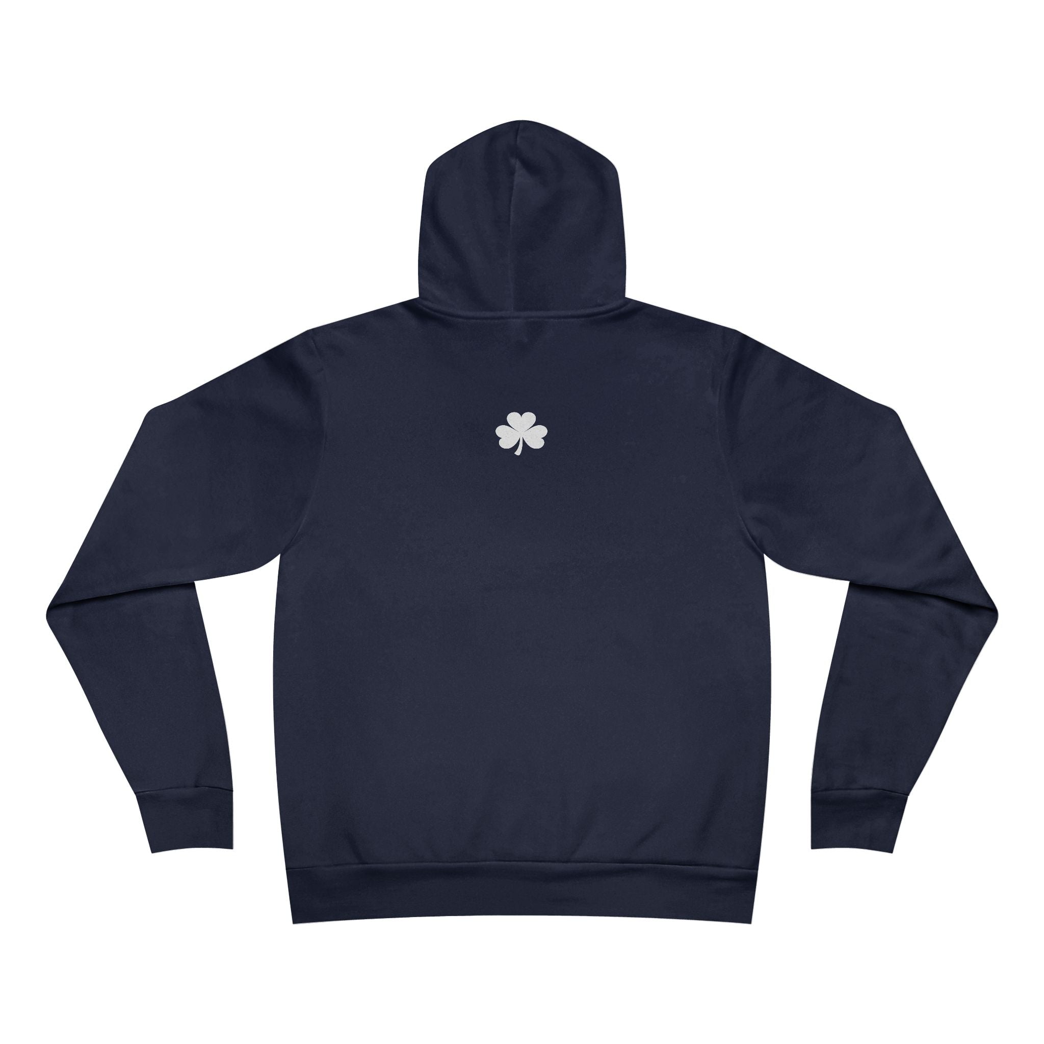 UNFKWTBL Pullover Hoodie — Minimal Black Hoodie with Front Text & Small Clover Back