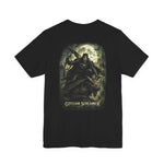 Gotham Screamer T-Shirt vintage gothic horror graphic tee with moody full moon illustration and small chest logo