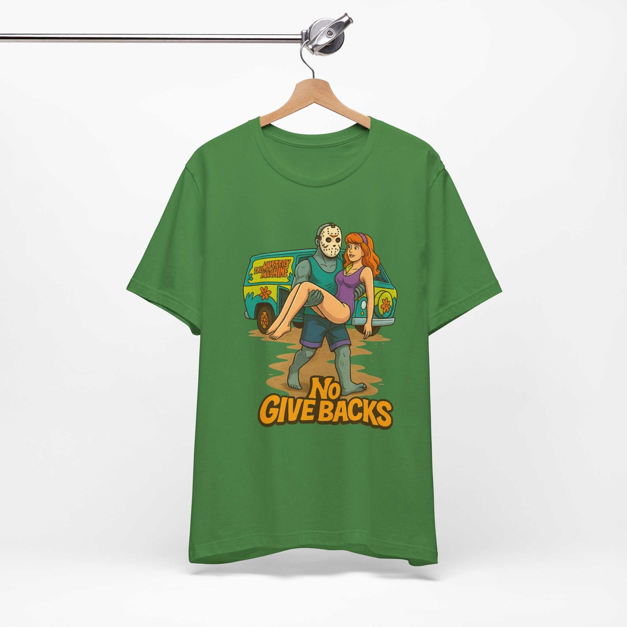Horror Mashup Tee — 'No Give Backs' Jason & Daphne Retro Graphic T-Shirt