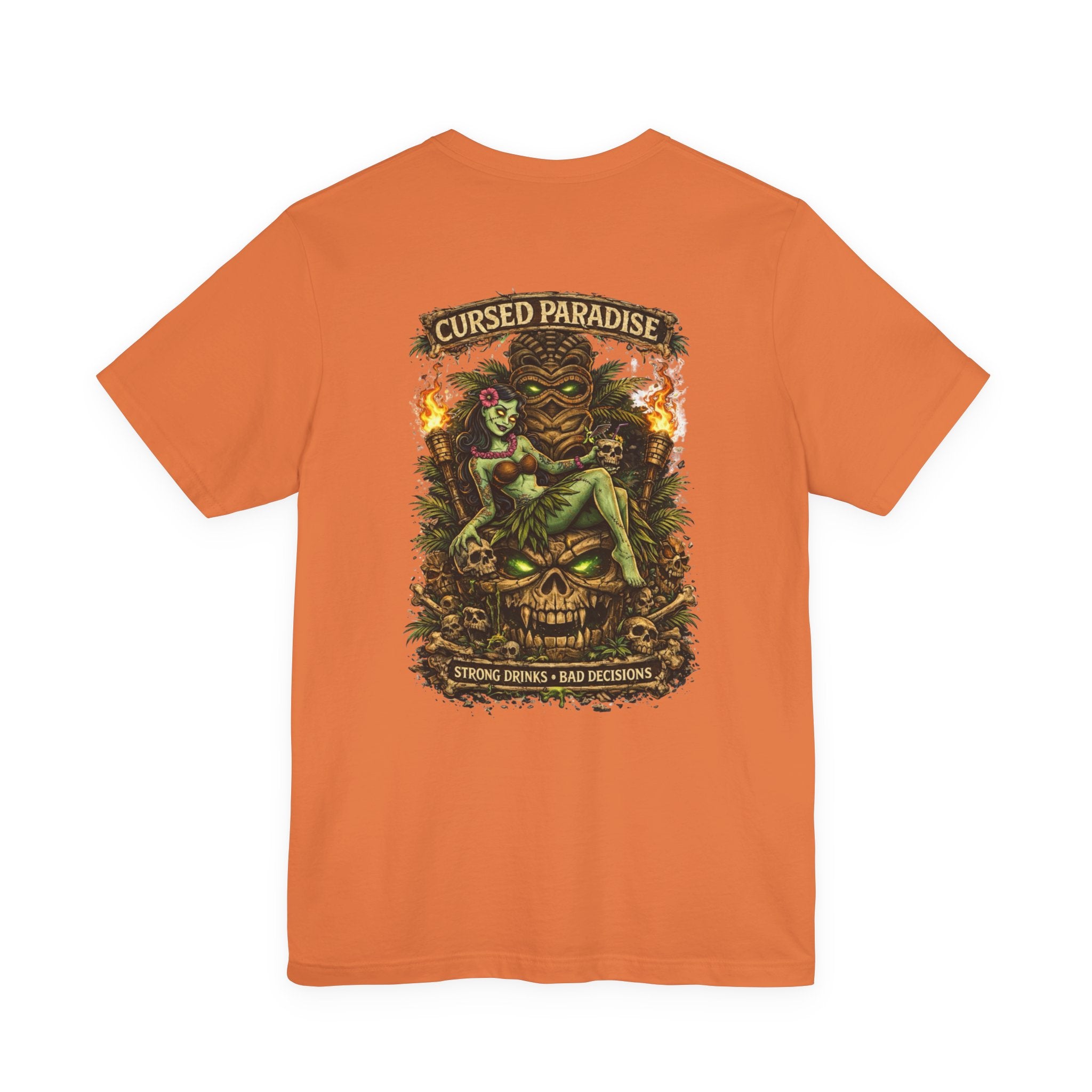 Cursed Paradise T-Shirt — Tropical Tiki Skull Graphic Tee