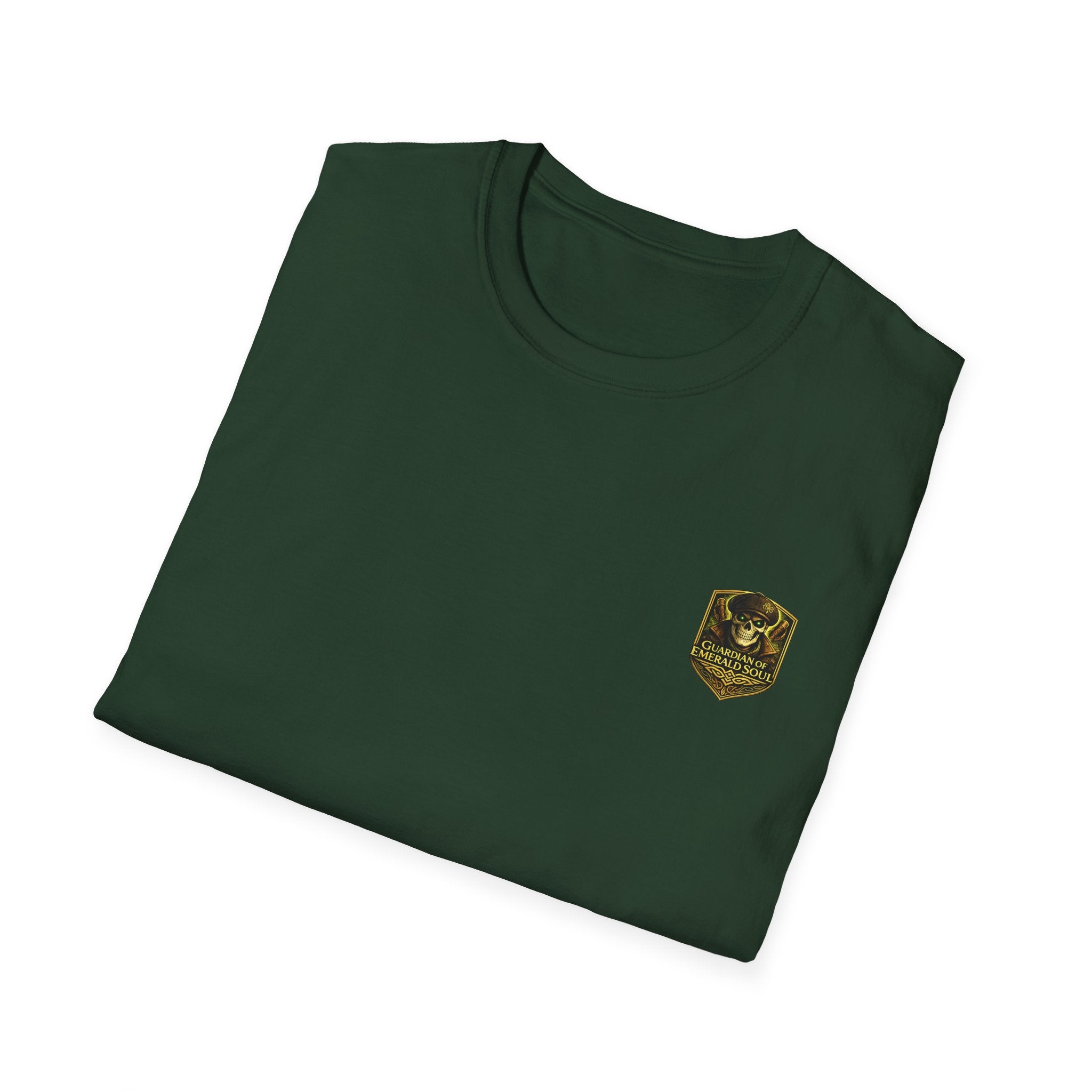 Guardian of the Emerald Soul T-Shirt — Fantasy Skeleton Adventurer Graphic Tee