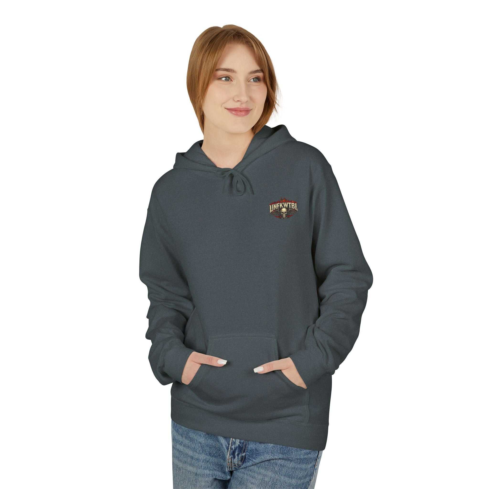 Vintage skull band emblem biker aesthetics hoodie with gothic design and relaxed fit