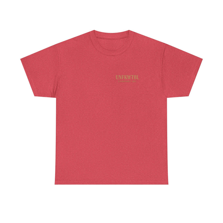 Unisex red heavy cotton t-shirt with Michael Myers Calm Before the Kill Halloween design, durable and comfortable.