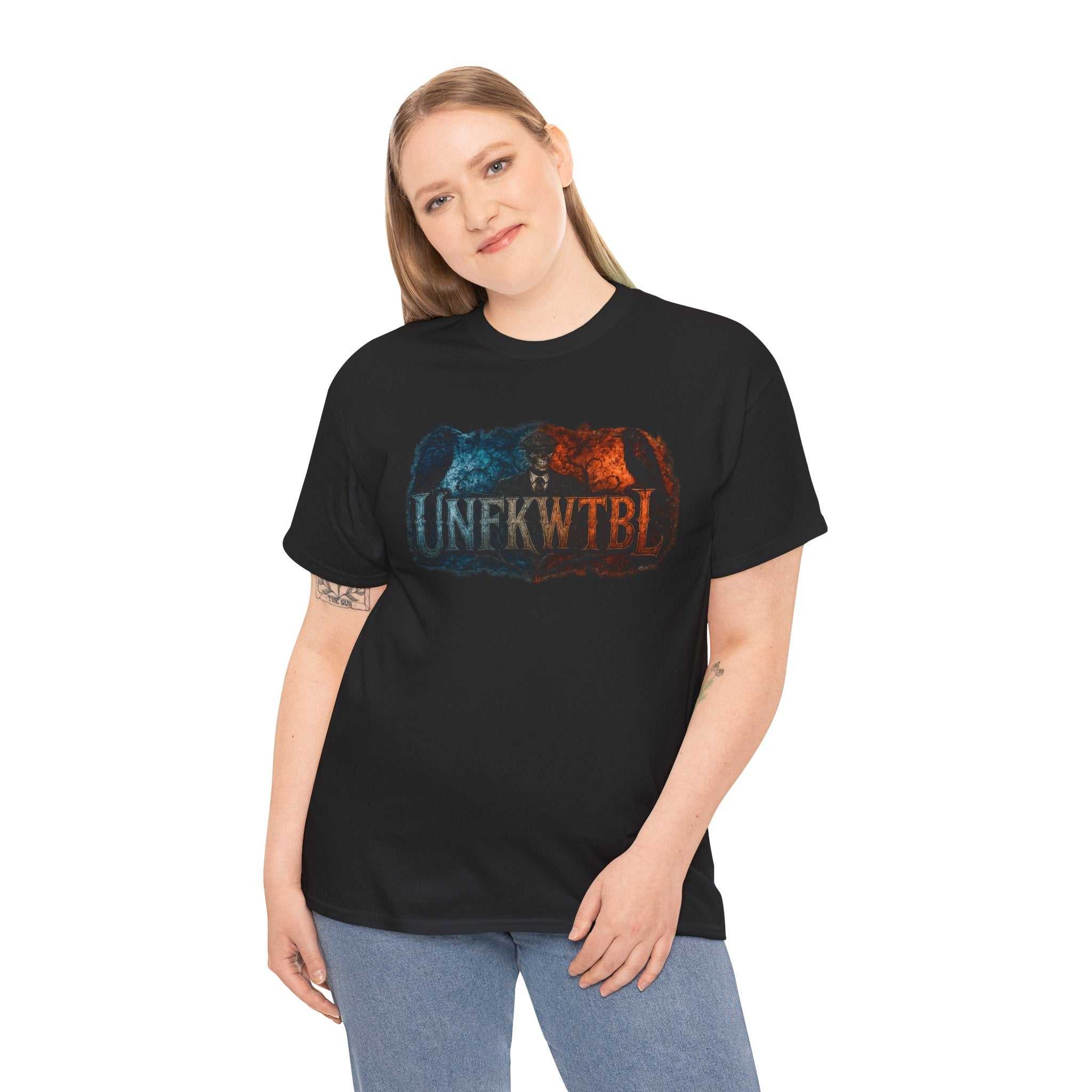 Dark Cosmic Slenderman Tee – 'UNFKWTBL' Horror Graphic Shirt