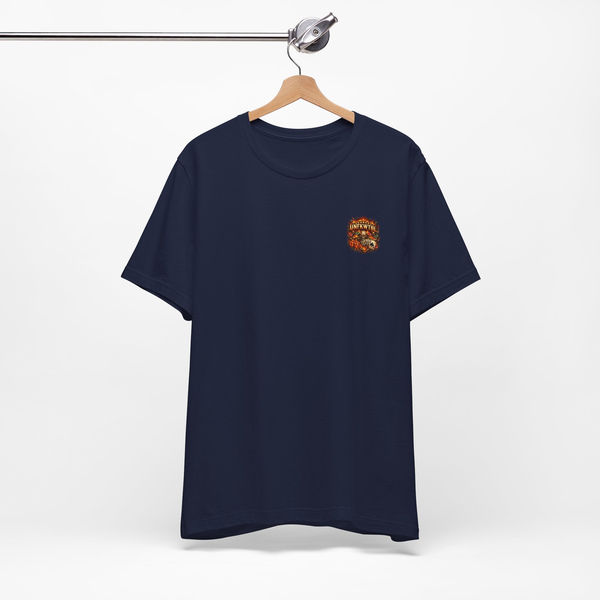 Poker Skull Tee — "The House Is Afraid" Graphic Playing Cards Shirt