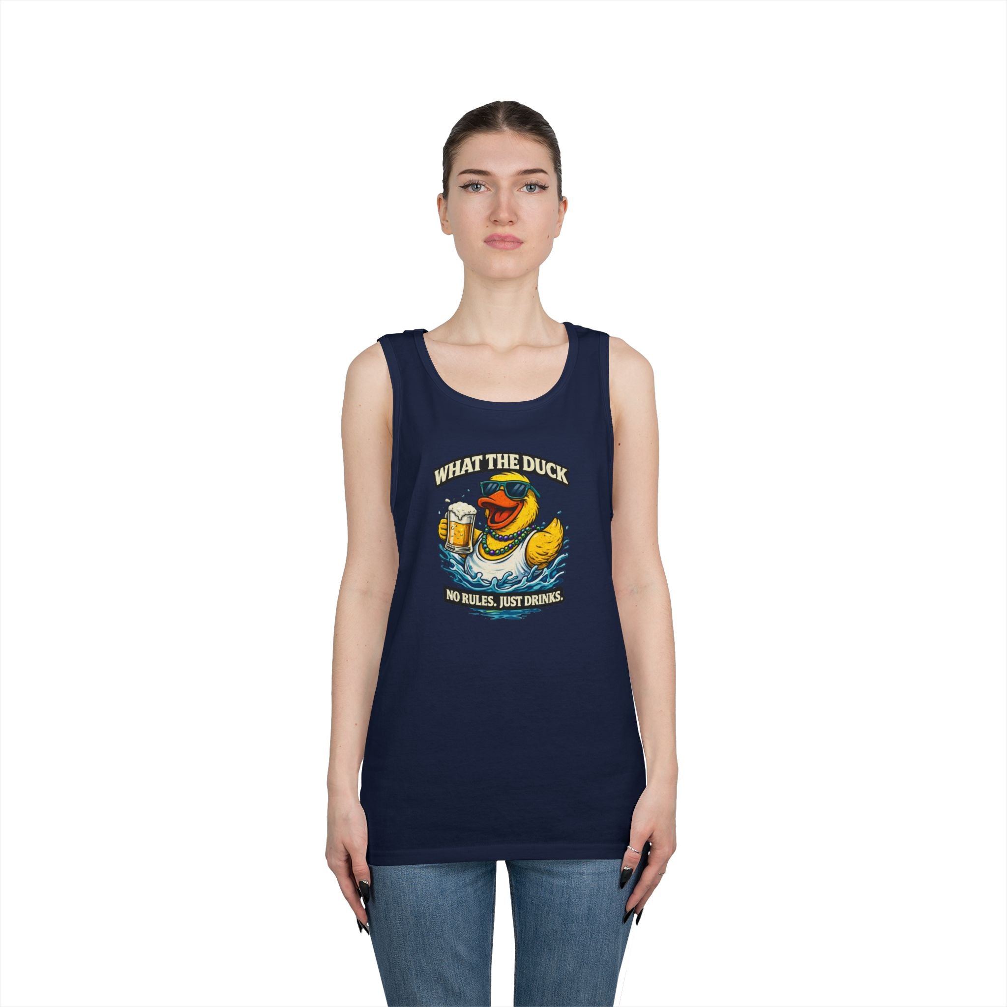 What the Duck Tank Top — Funny Rubber Duck Beer Graphic Tank