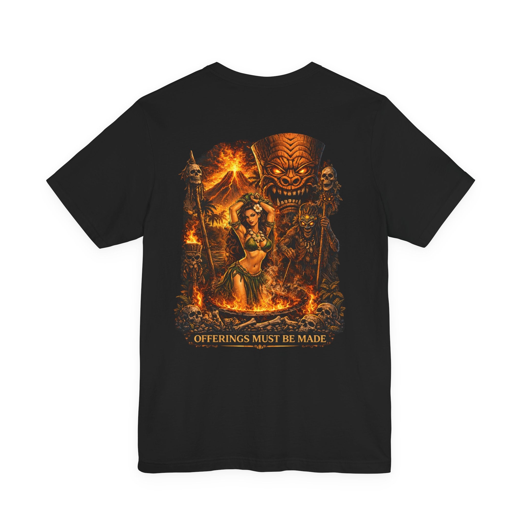 Tiki Ritual Graphic Tee — "Offerings Must Be Made" Back Print