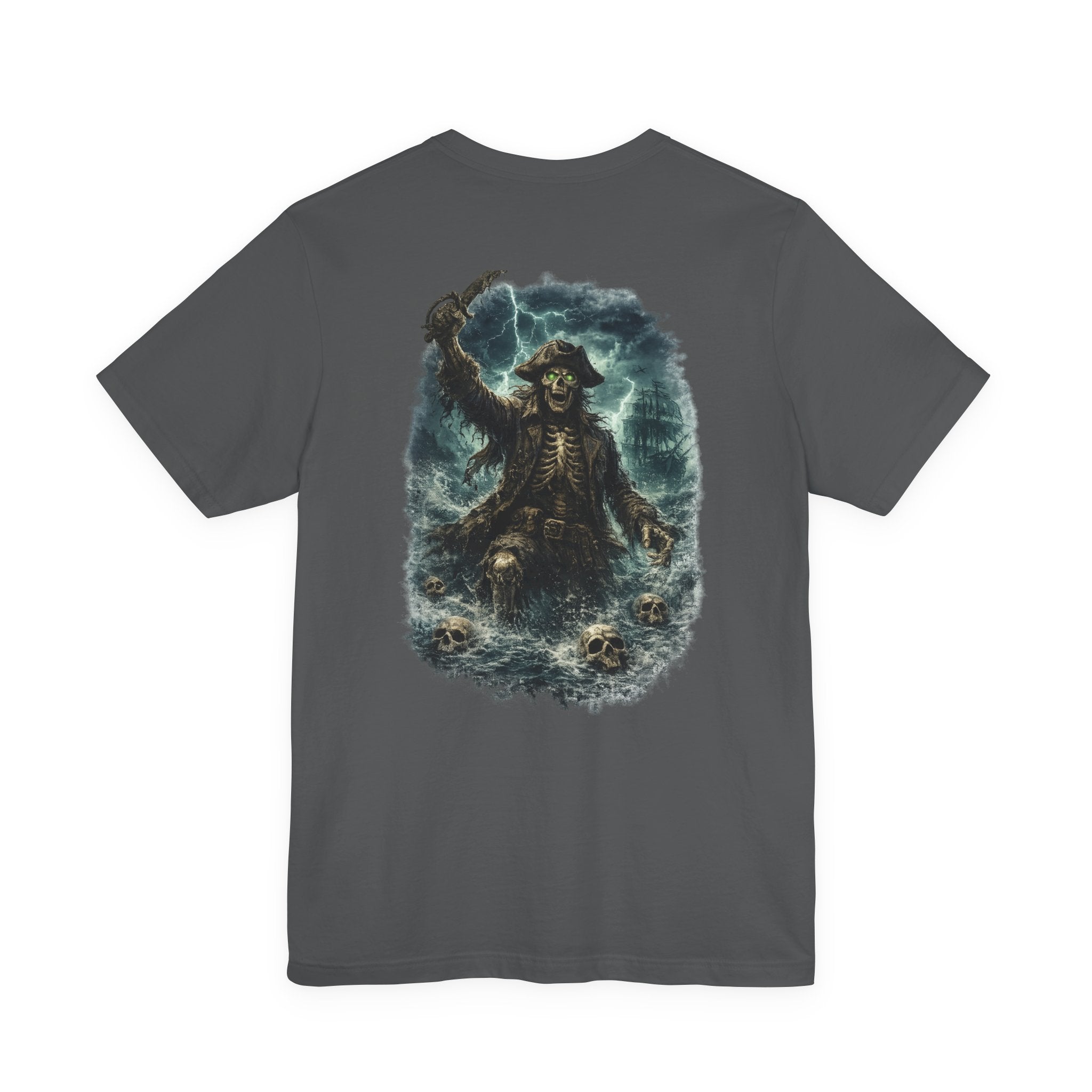 Pirate Skeleton Storm Tee — Nautical Skull Captain Graphic T-Shirt