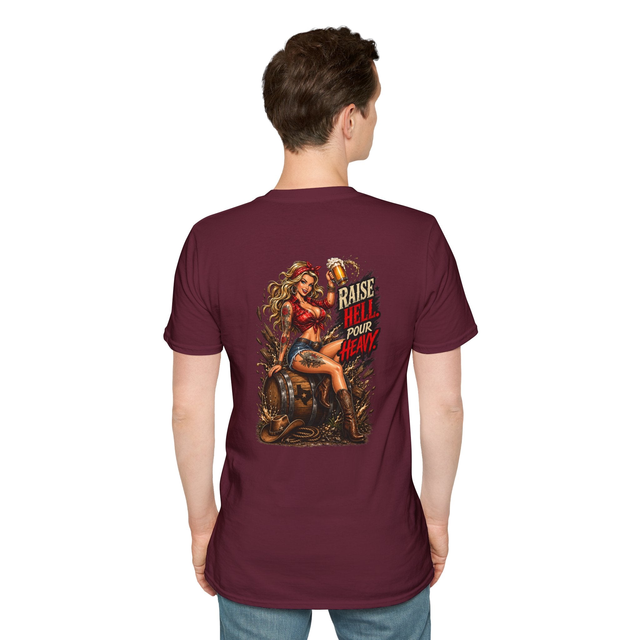 Raise Hell Pour Heavy T-Shirt — Vintage Pinup Barrel Racing Shirt
