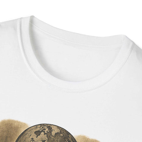 White unisex t-shirt with UNFKWTBL REMAIN UNFUCKWITHABLE bold power word design, crew neckline, classic fit, made of 100% cotton