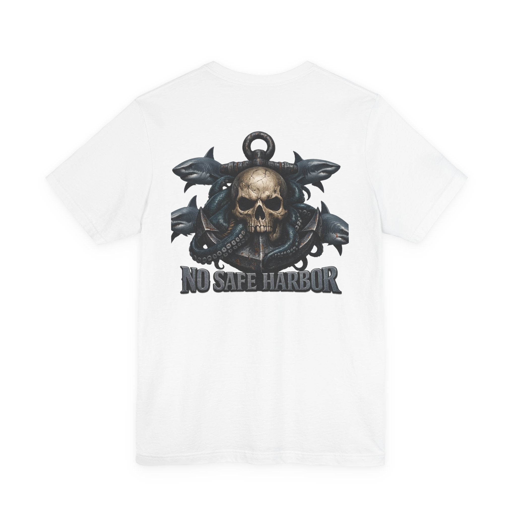 Skull Anchor Tee — "No Safe Harbor" Nautical Pirate Graphic T-Shirt