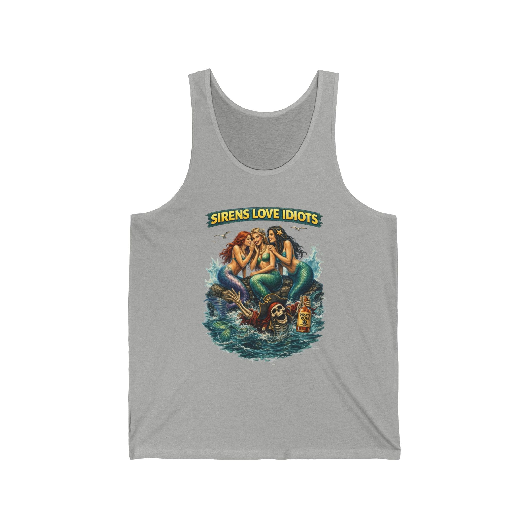 Sirens Love Idiots Tank Top – Funny Pirate Mermaid Graphic Beach Tank