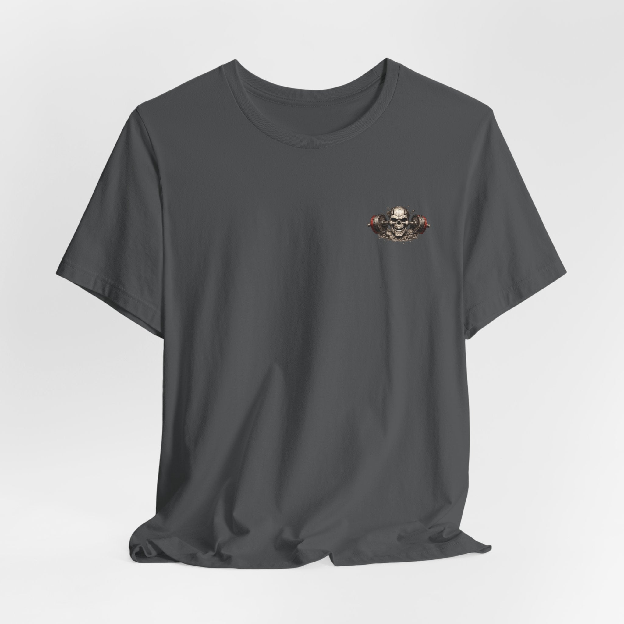 Be Unfkwtbl Tee — Skeletal Strongman Pulling Bus Graphic T‑Shirt