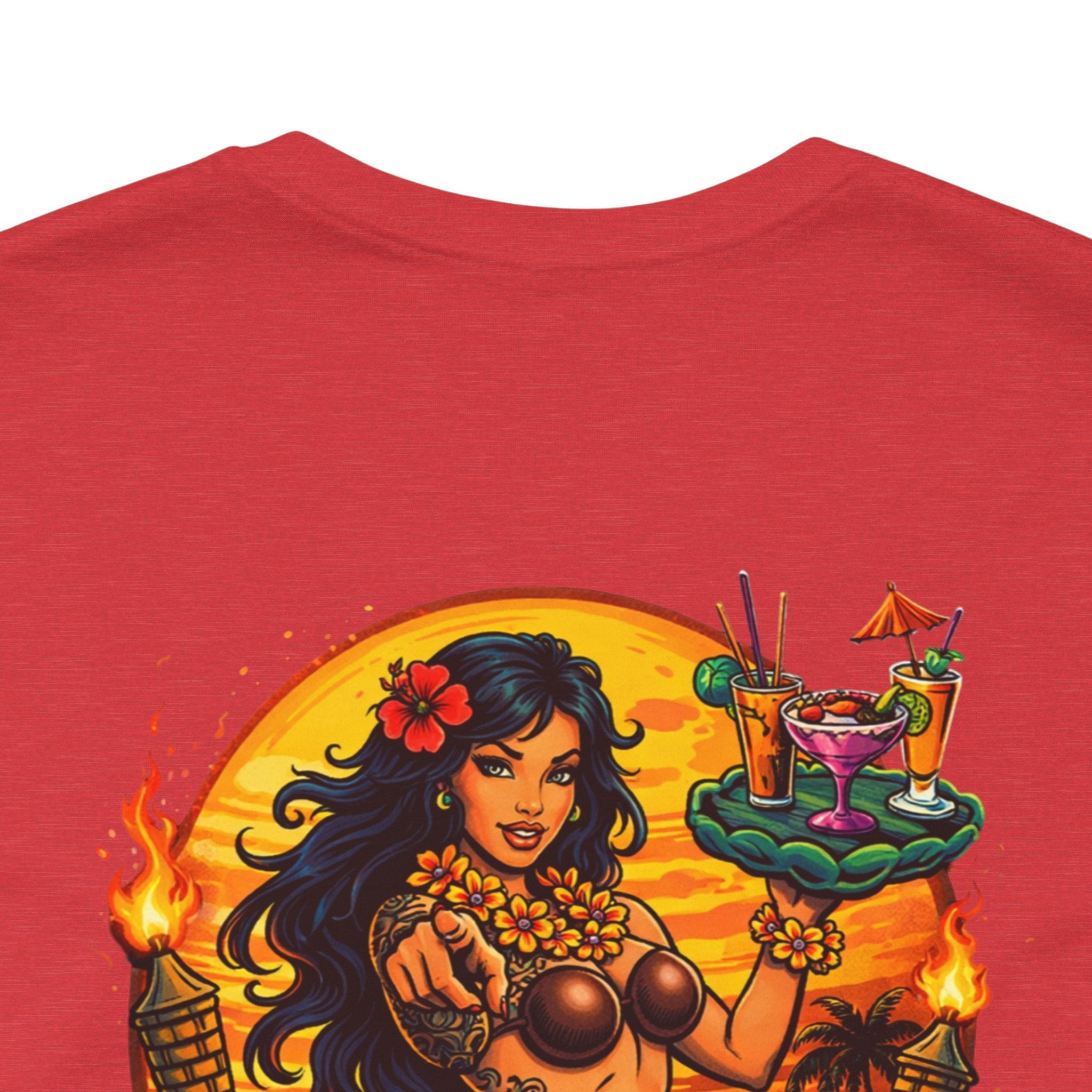 Hawaiian Hula Mermaid T‑Shirt — "Drink Hard Stay Unfwktbl" Tropical Bar Tee