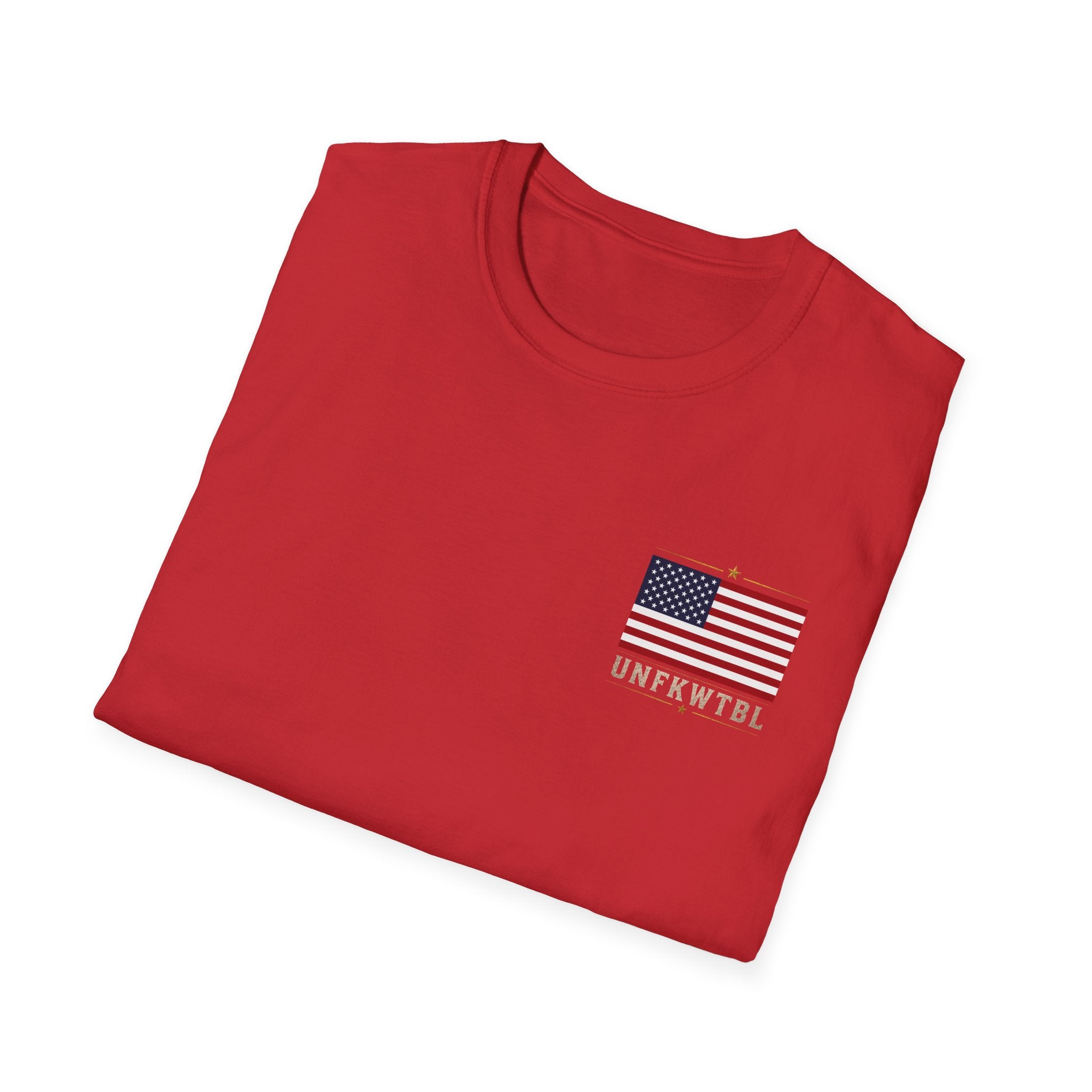 American Flag Pocket Tee — 'UNFKWTBL' Patriotic Graphic T-Shirt