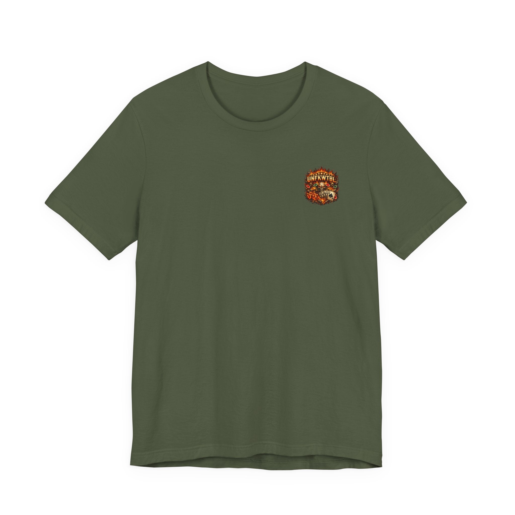 Poker Skull Tee — "The House Is Afraid" Graphic Playing Cards Shirt