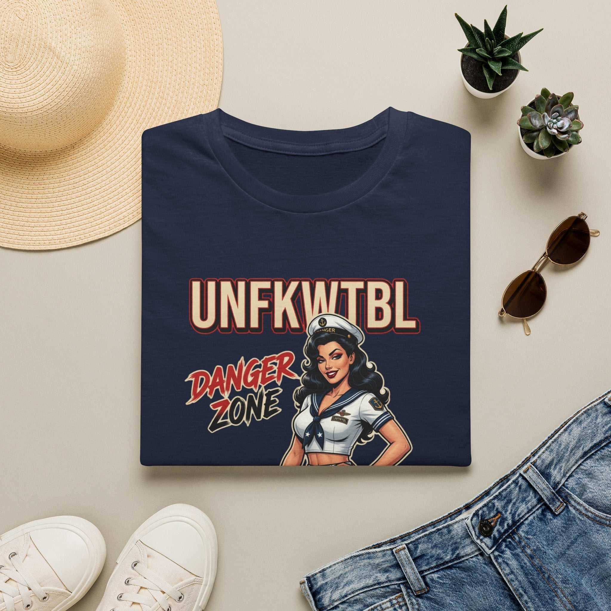 T-Shirt — "UNFKWITBL" Danger Zone Pin-Up Graphic Tee