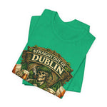 Straight Out of Dublin Irish Pub T-Shirt — St. Patrick’s Day Skeleton Pint Tee