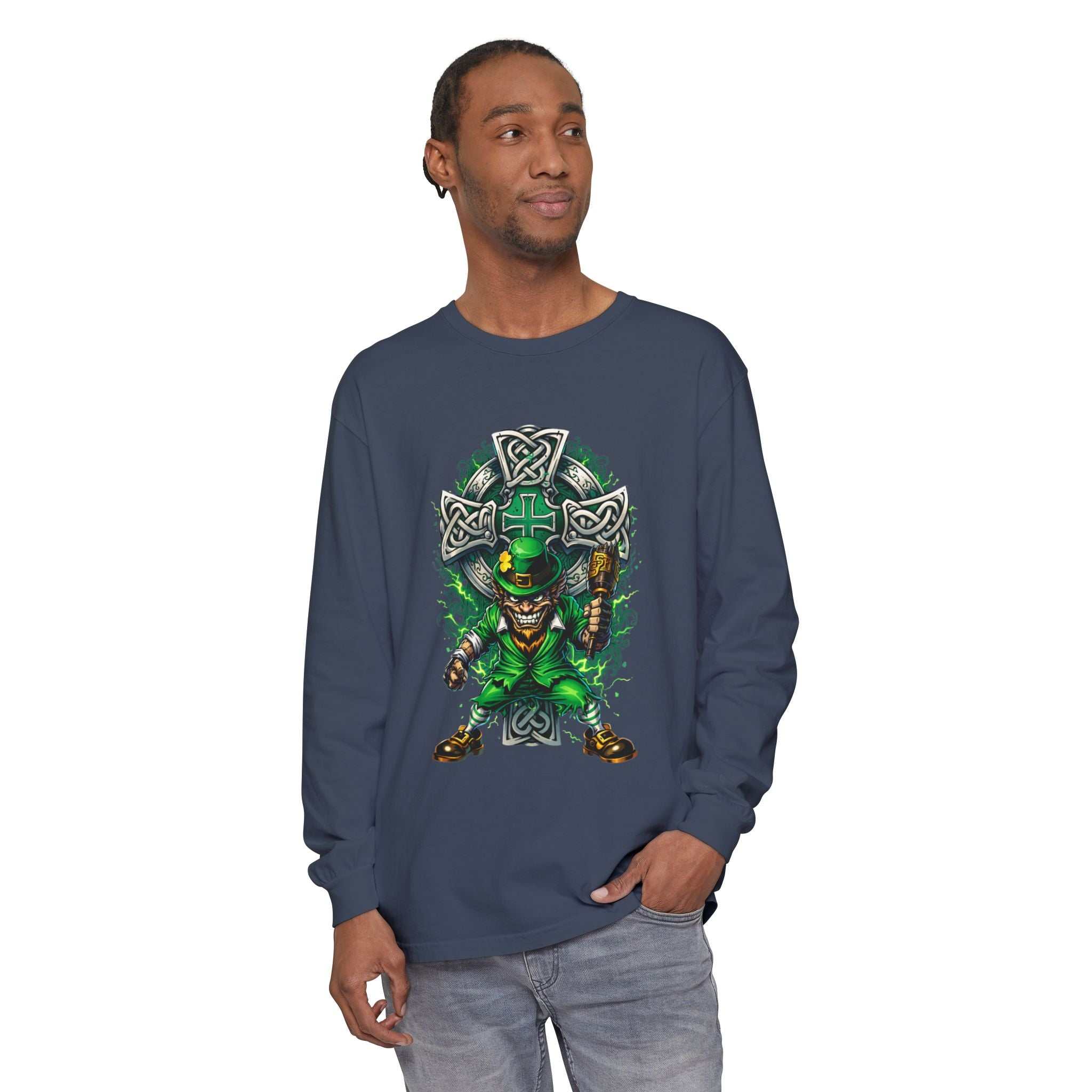Celtic Leprechaun Long Sleeve Tee — St. Patrick’s Pub Crawl Shirt