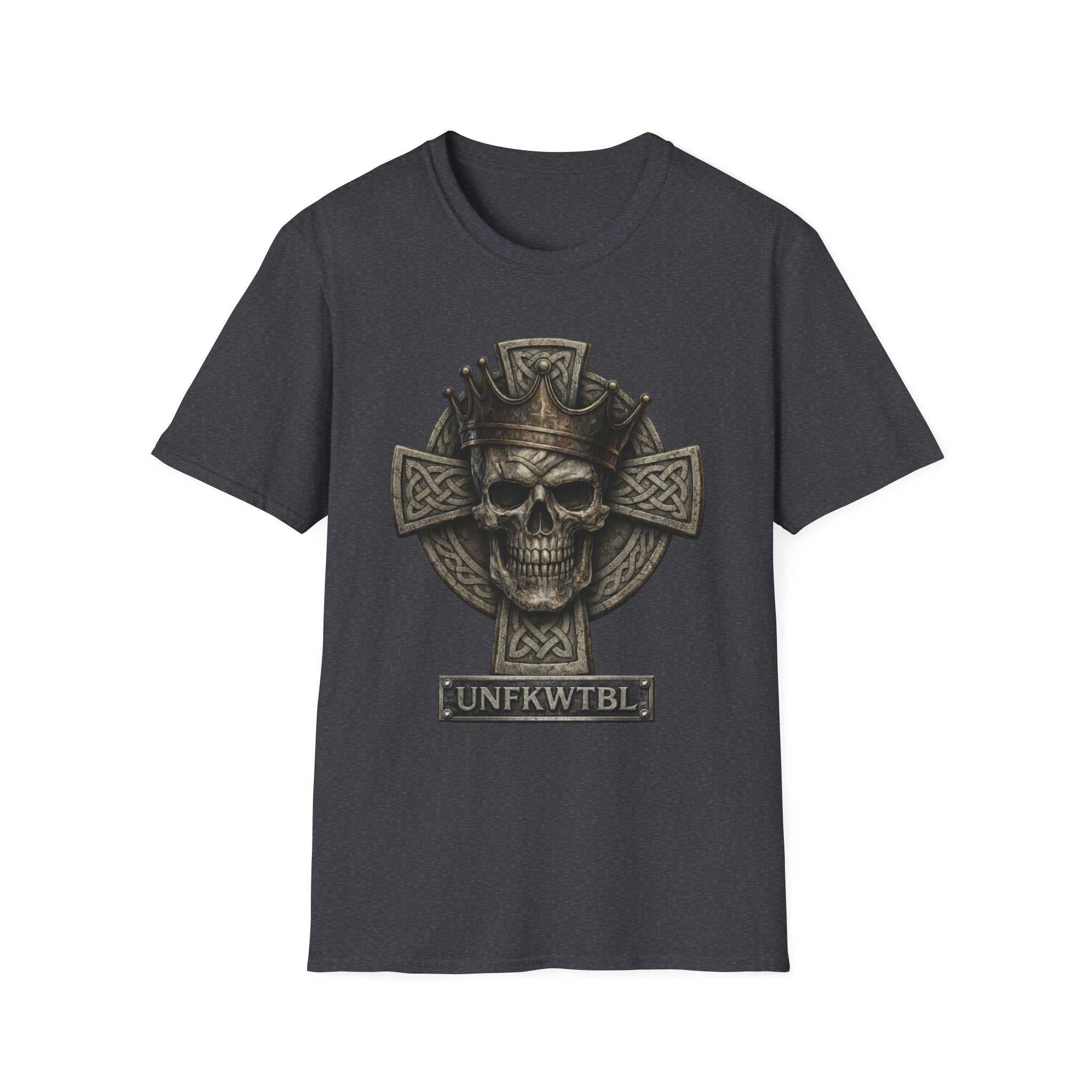 Skull King Cross T-Shirt — Gothic Celtic Crown Graphic Tee