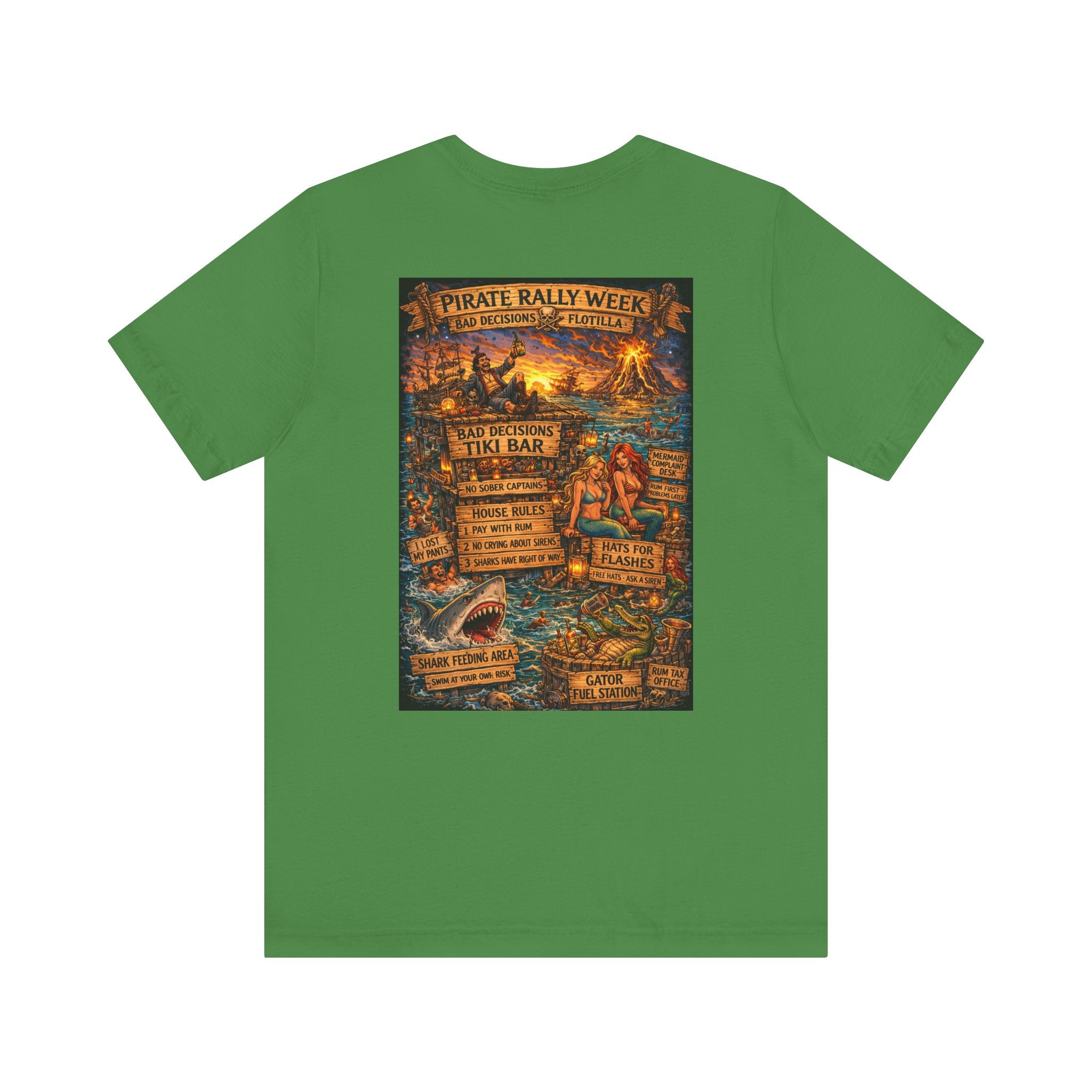 Pirate Rally Vintage Poster Tee — Tiki Bar Adventure Graphic Shirt