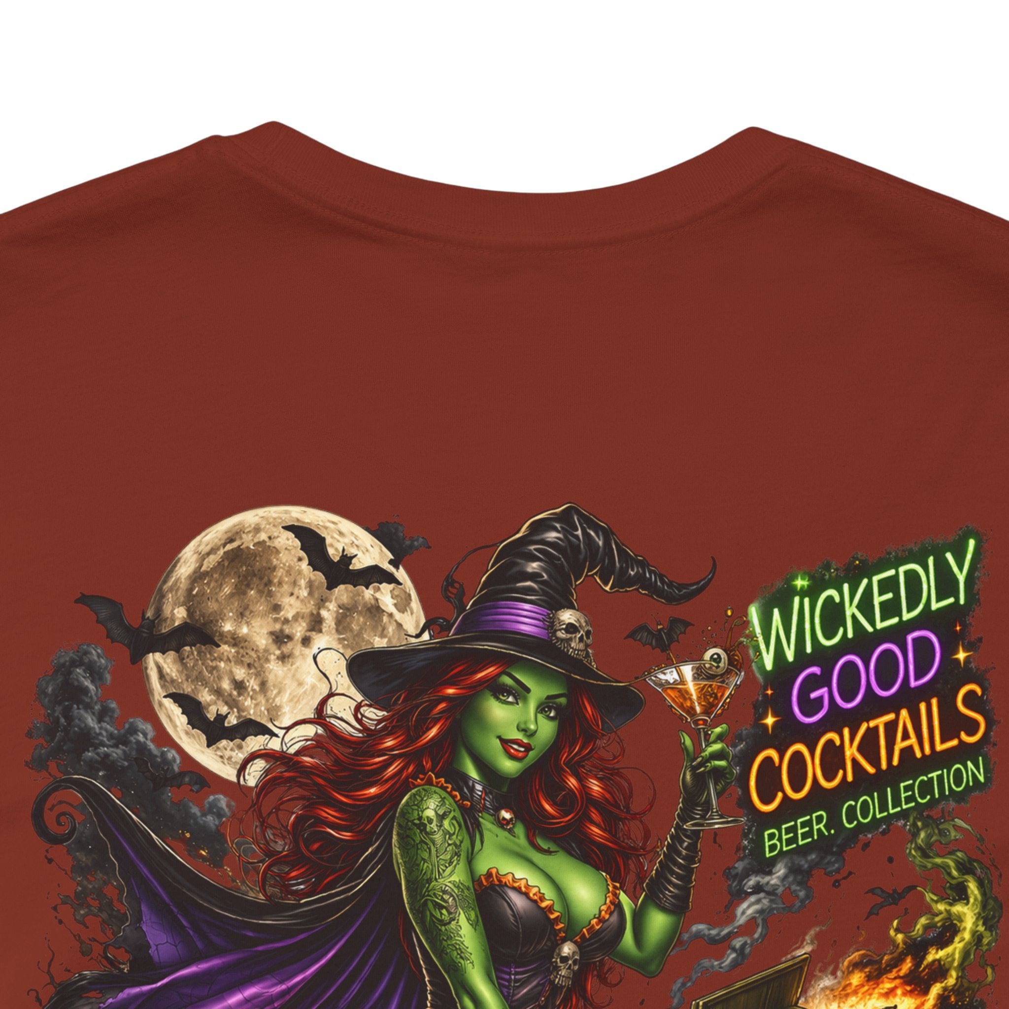 Wickedly Good Cocktails Witch T‑Shirt — Halloween Pinup Witch Tee