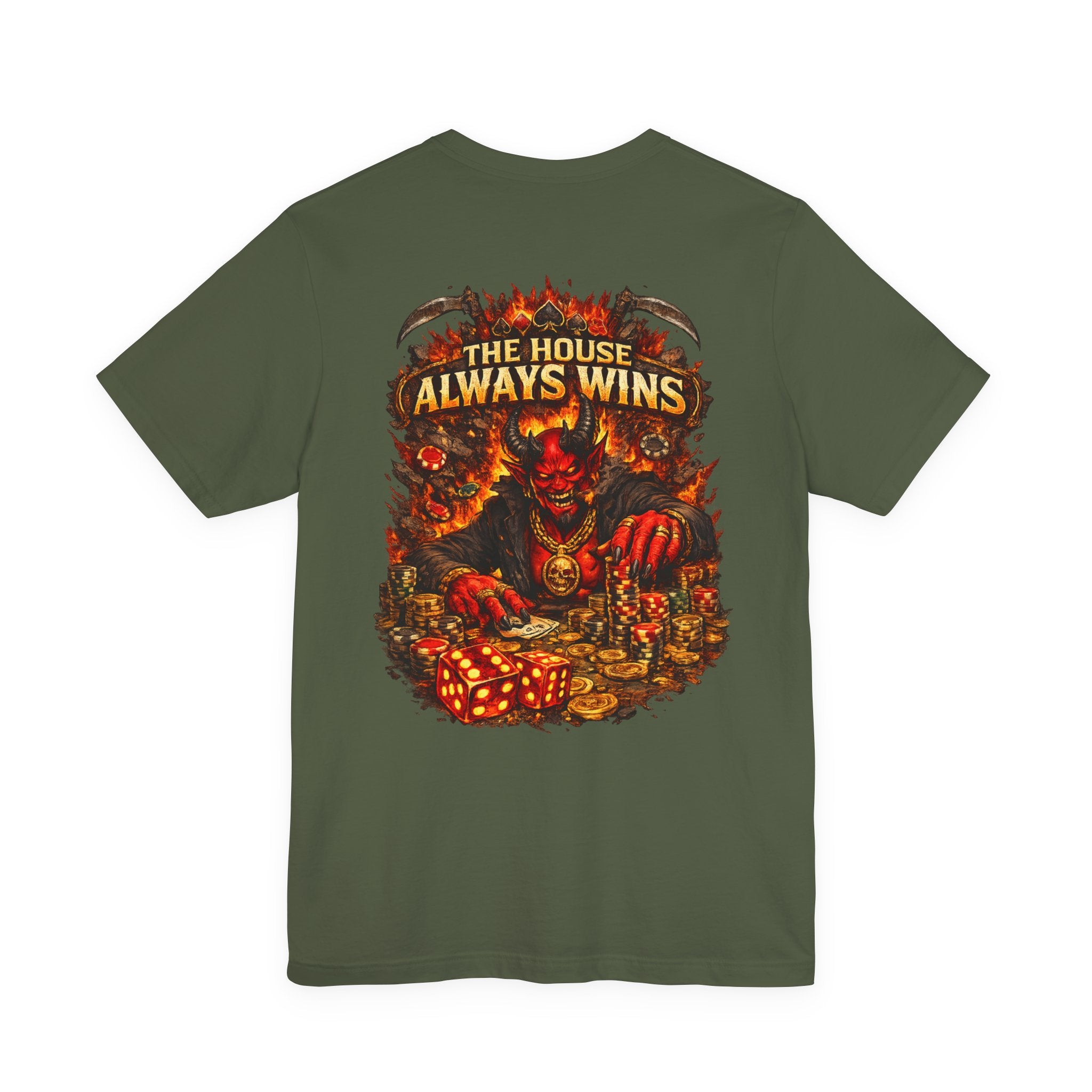 The House Always Wins T-Shirt — Devil Casino Poker Graphic Tee