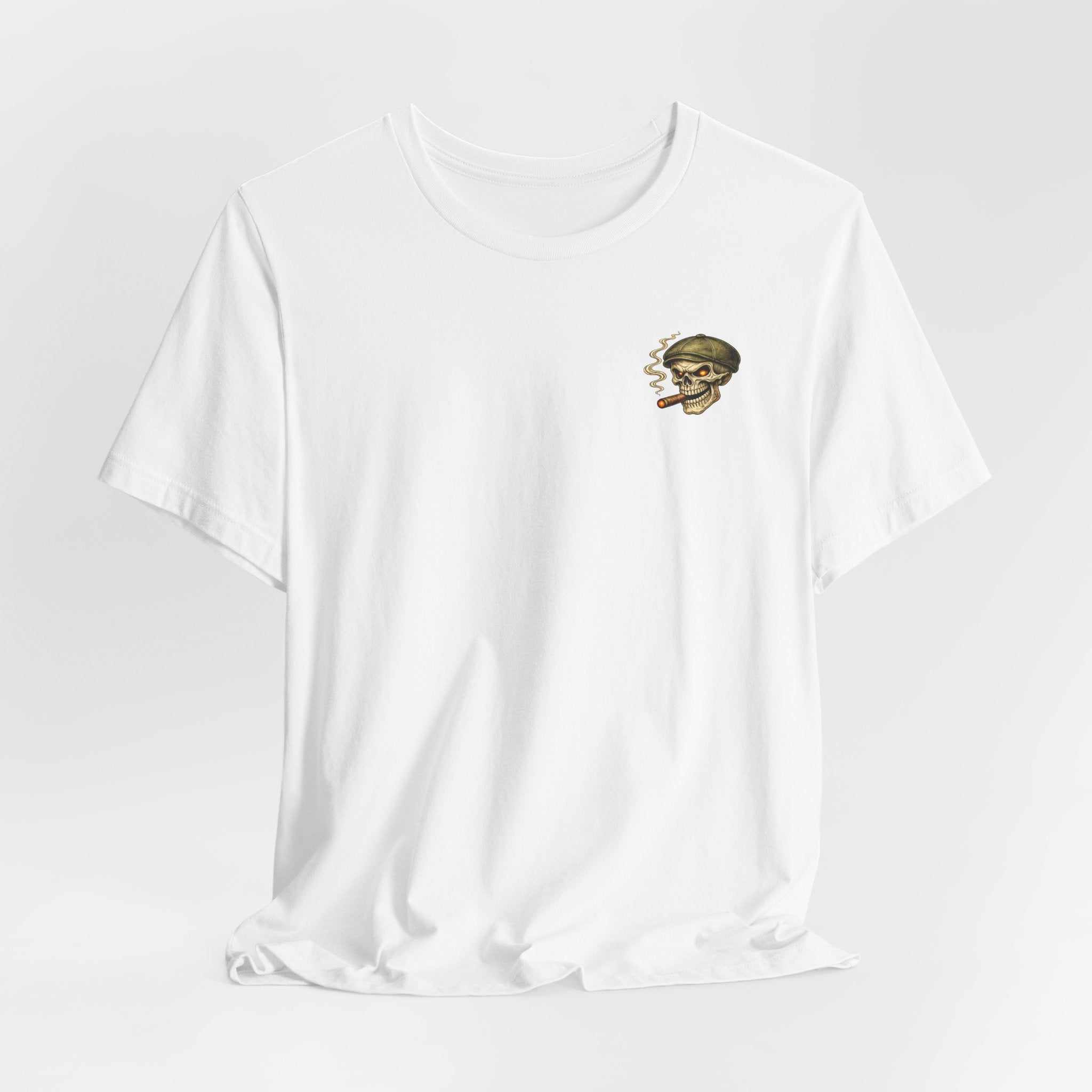 Still Standing Skull Tee — Vintage Military Skull Smoking Cigar T-Shirt