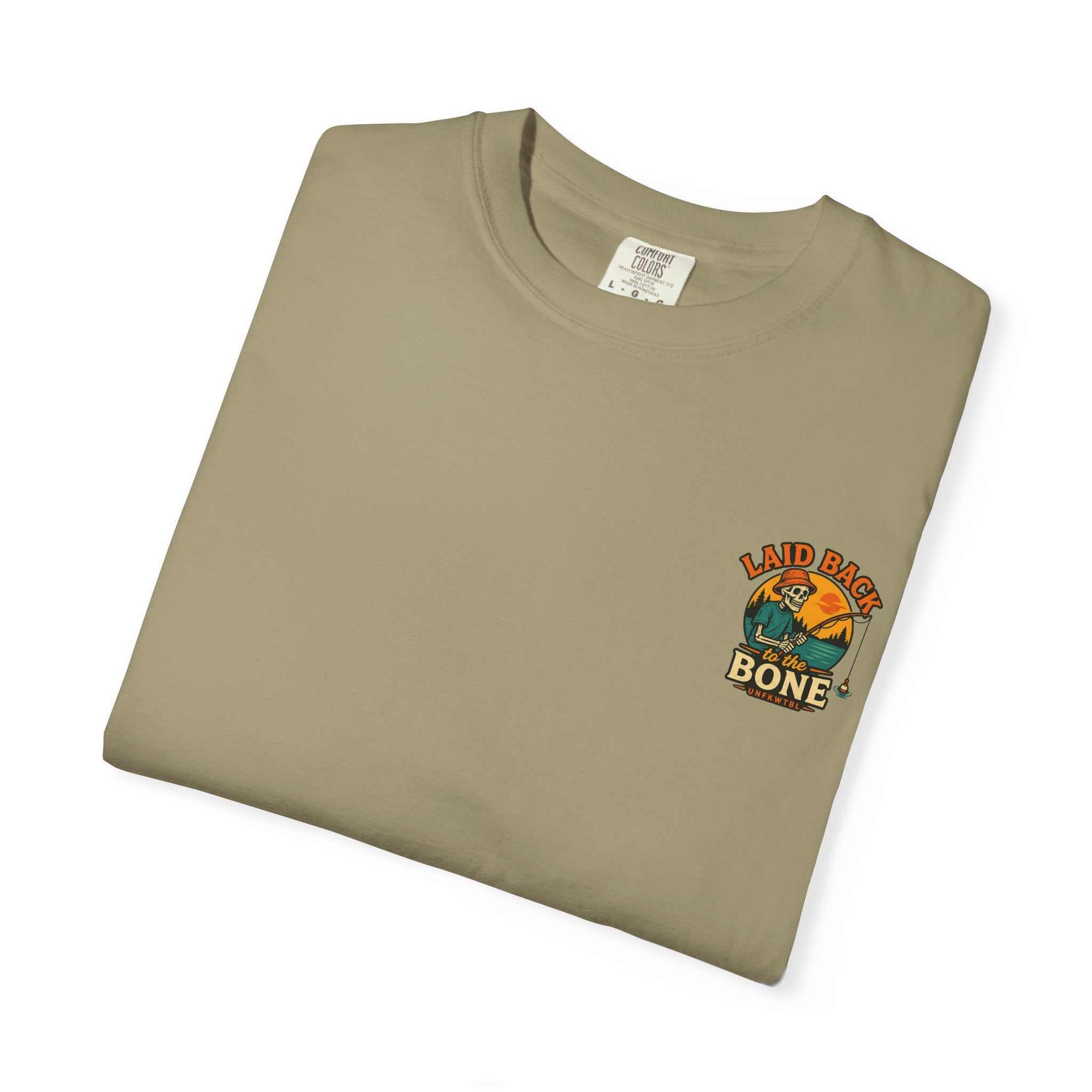 Couldn't Care Less T-Shirt — Retro Skeleton Fishing Graphic Tee