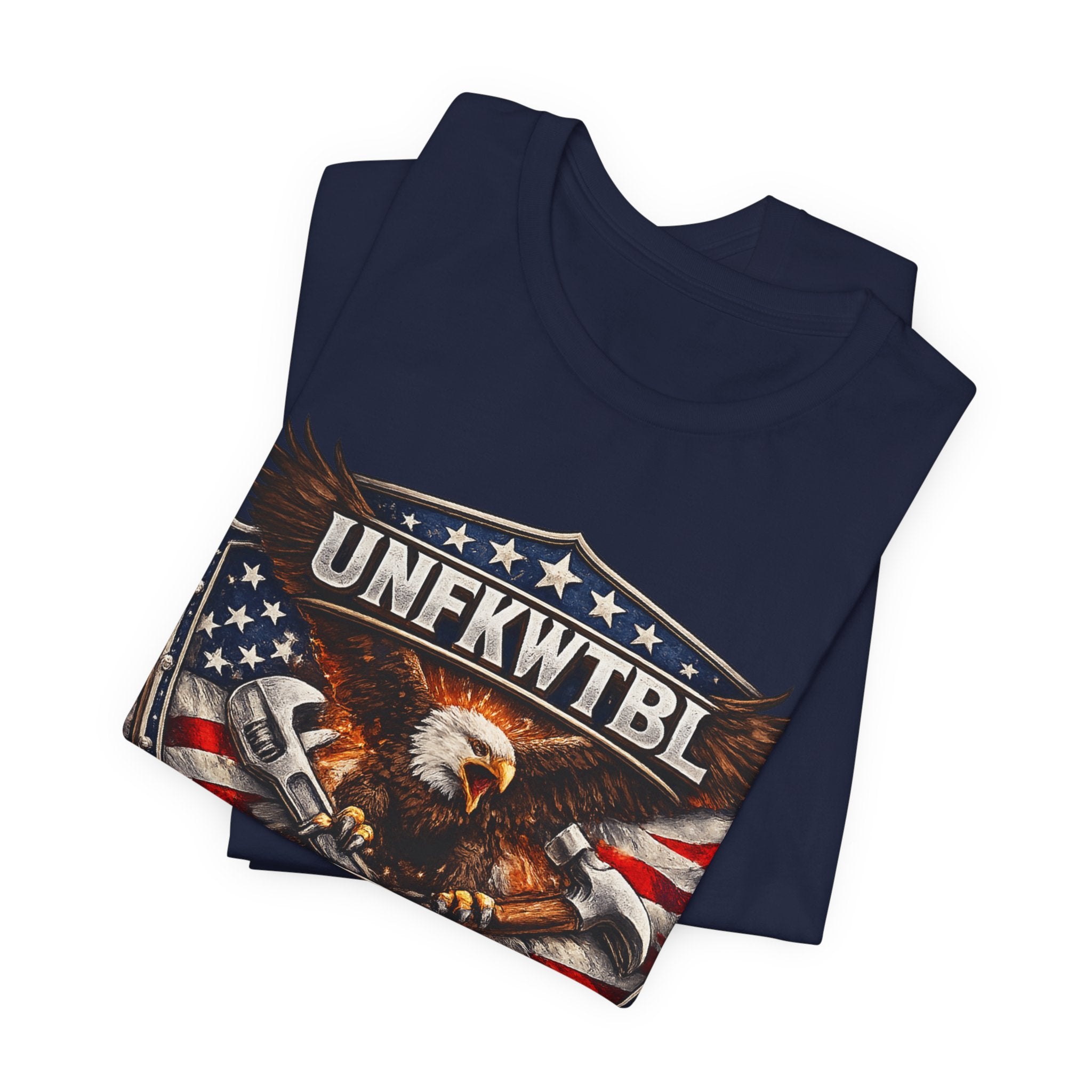 We Build America T-Shirt — Patriotic Eagle Flag Graphic Tee (UNFKWTBL)