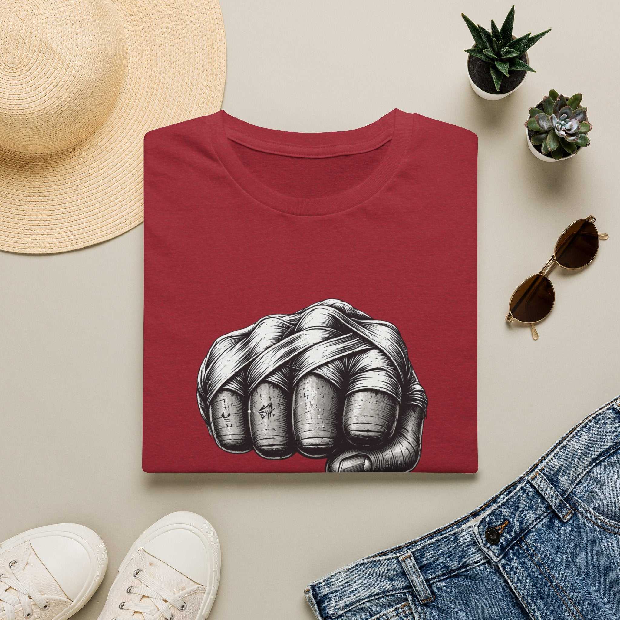 T-Shirt — Knuckle Down Fist Graphic Tee (No Excuses, No Shortcuts)